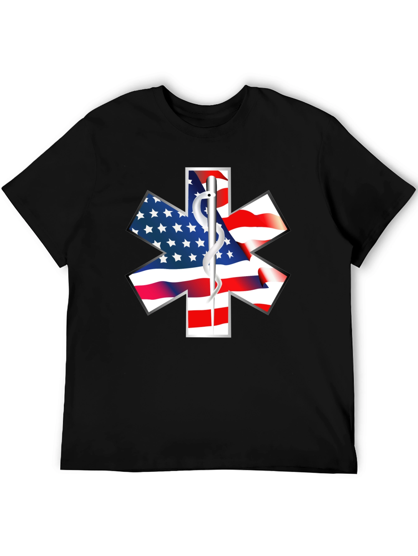 American Flag Star of Life EMS T-Shirt