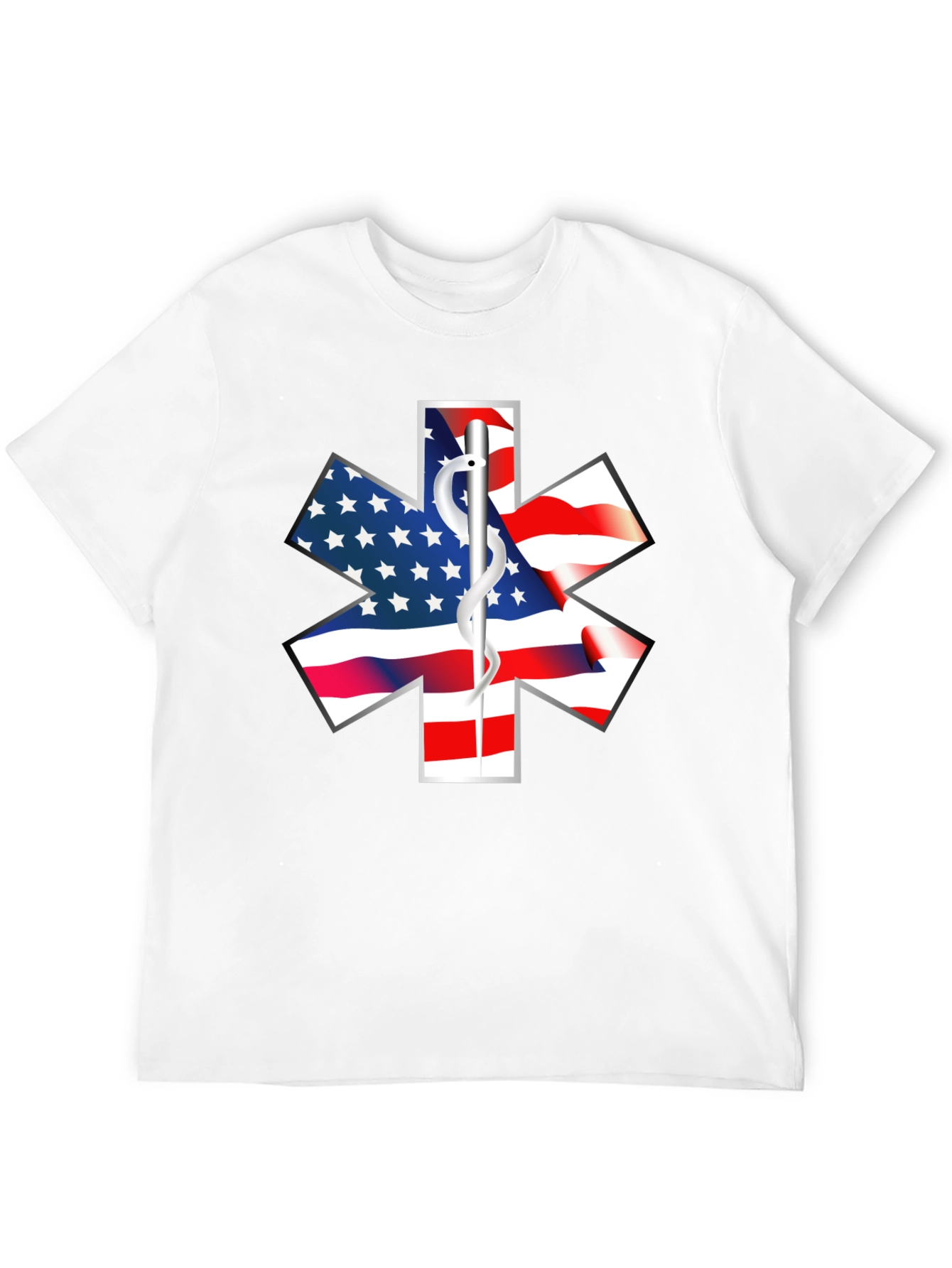 American Flag Star of Life EMS T-Shirt