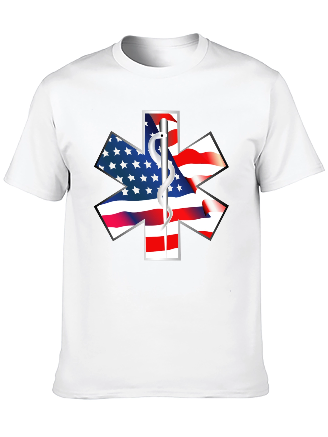 American Flag Star of Life EMS T-Shirt