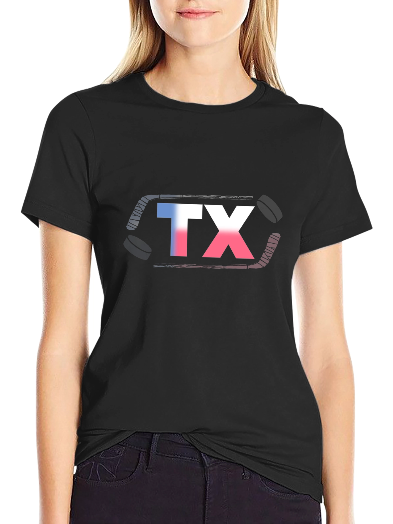 Texas Hockey Graphic T-Shirt - Black