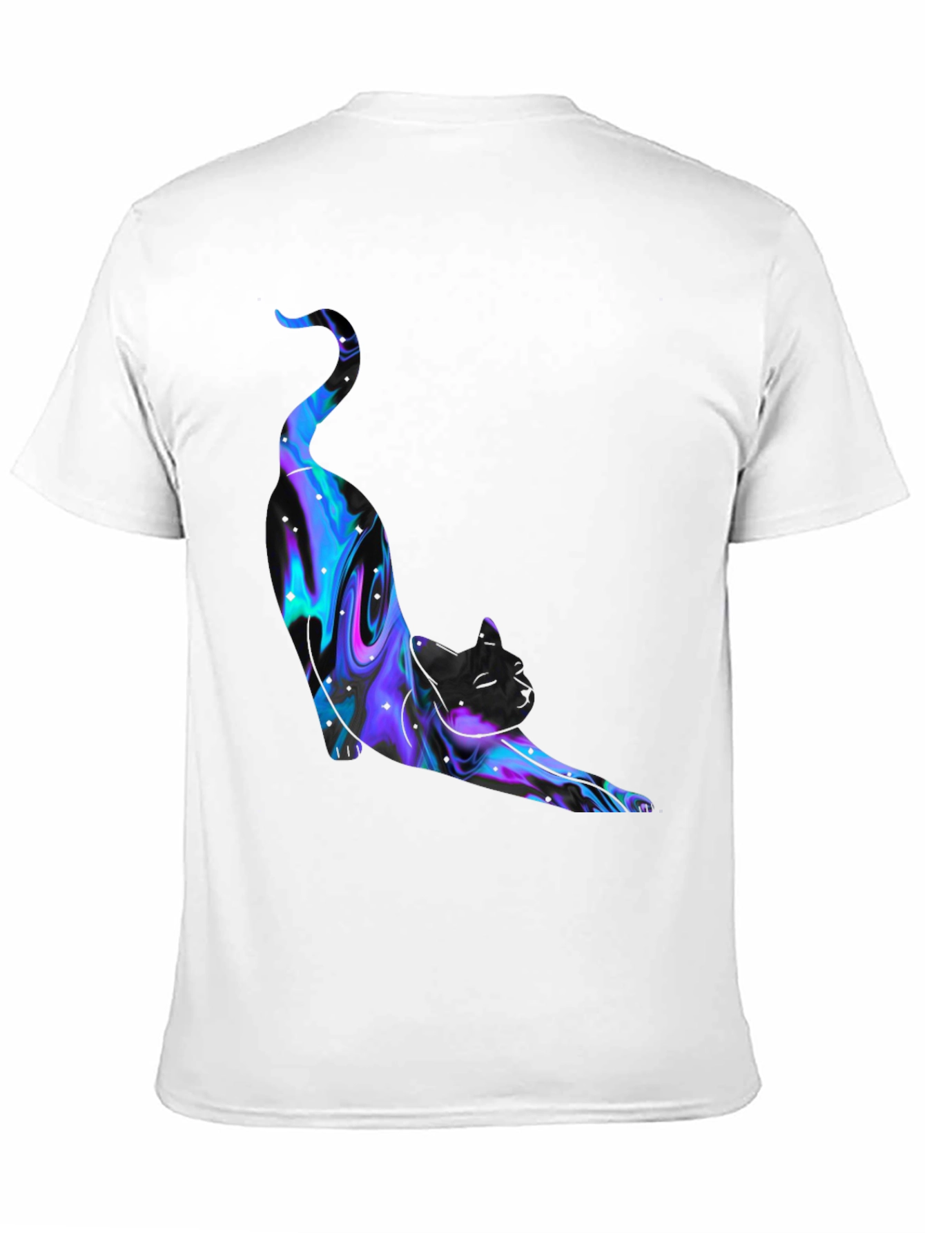 Abstract Cat Graphic Black T-Shirt