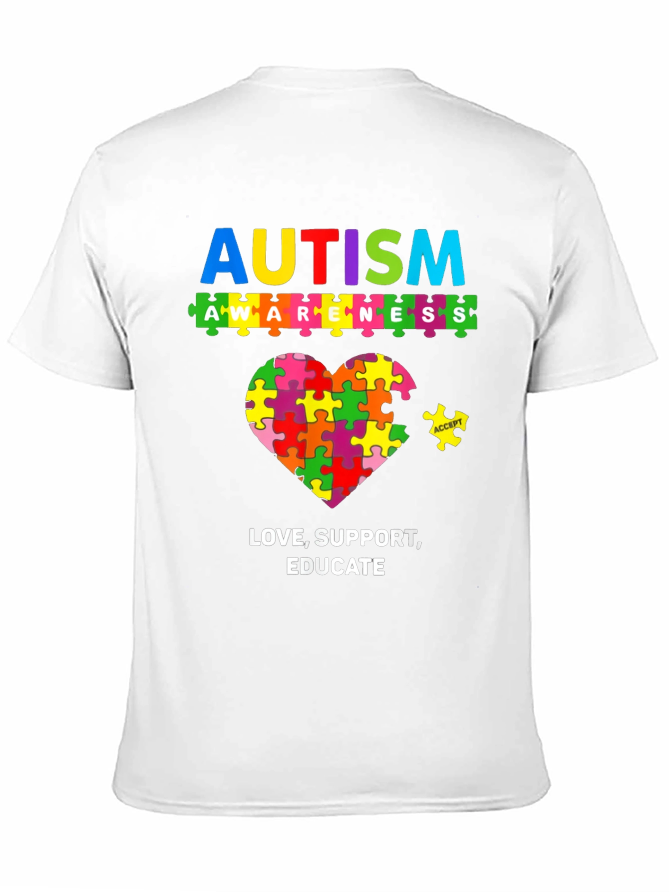 Autism Awareness Puzzle Heart Graphic T-Shirt