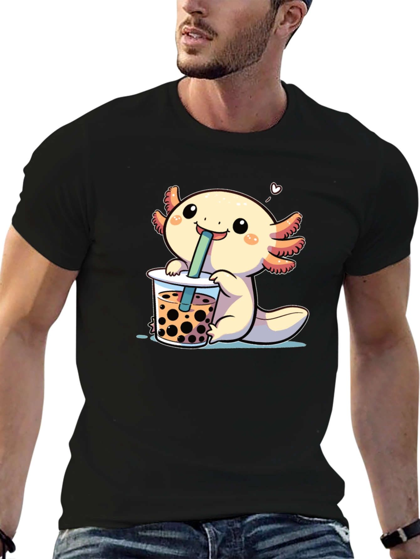 Axolotl Boba Tea Black T-Shirt