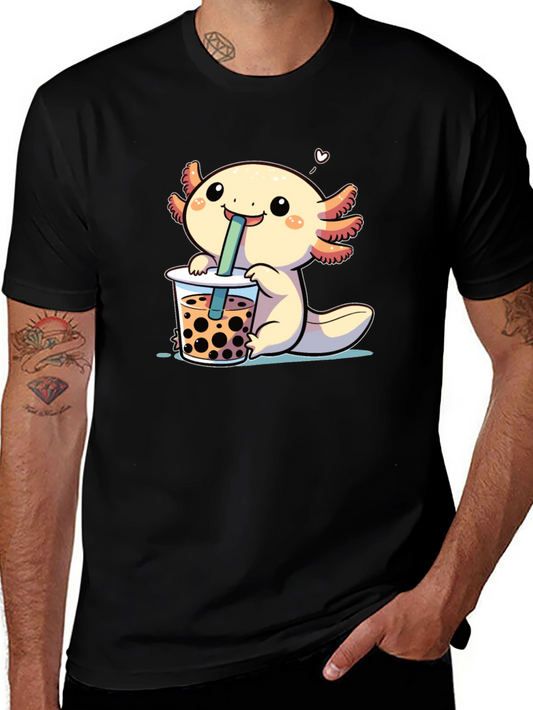 Axolotl Boba Tea Black T-Shirt