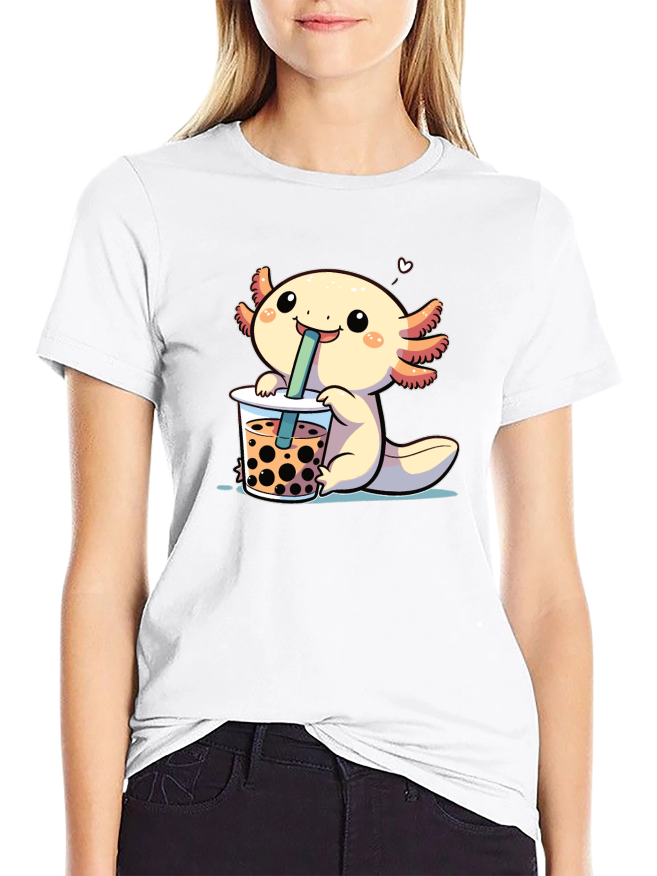 Axolotl Boba Tea Black T-Shirt