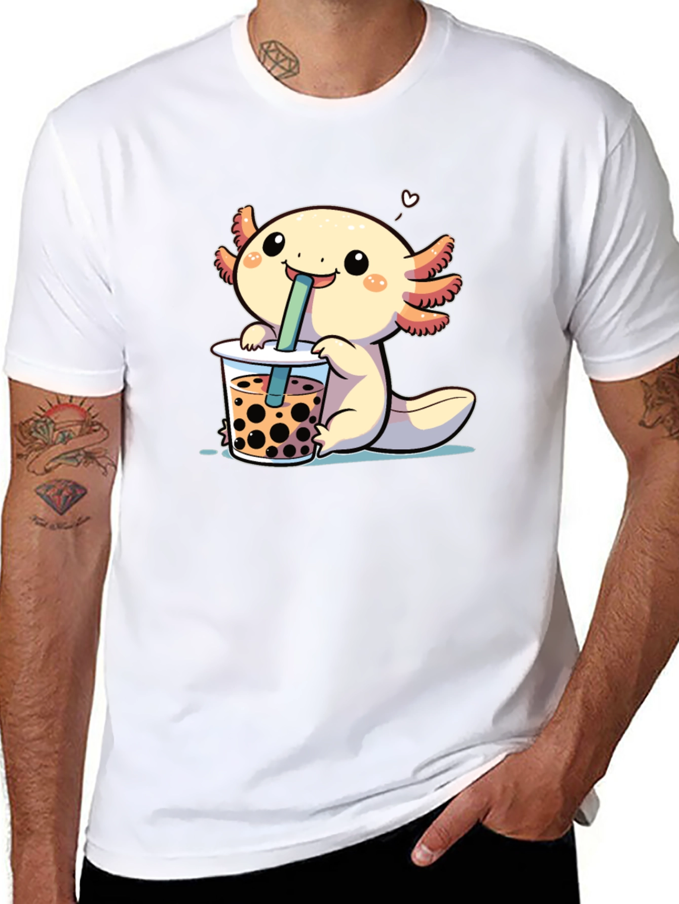 Axolotl Boba Tea Black T-Shirt