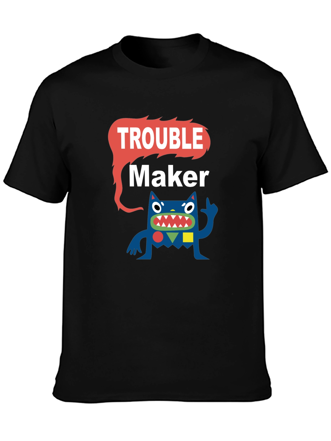 Trouble Maker Graphic Tee - Funny Cartoon Monster T-Shirt