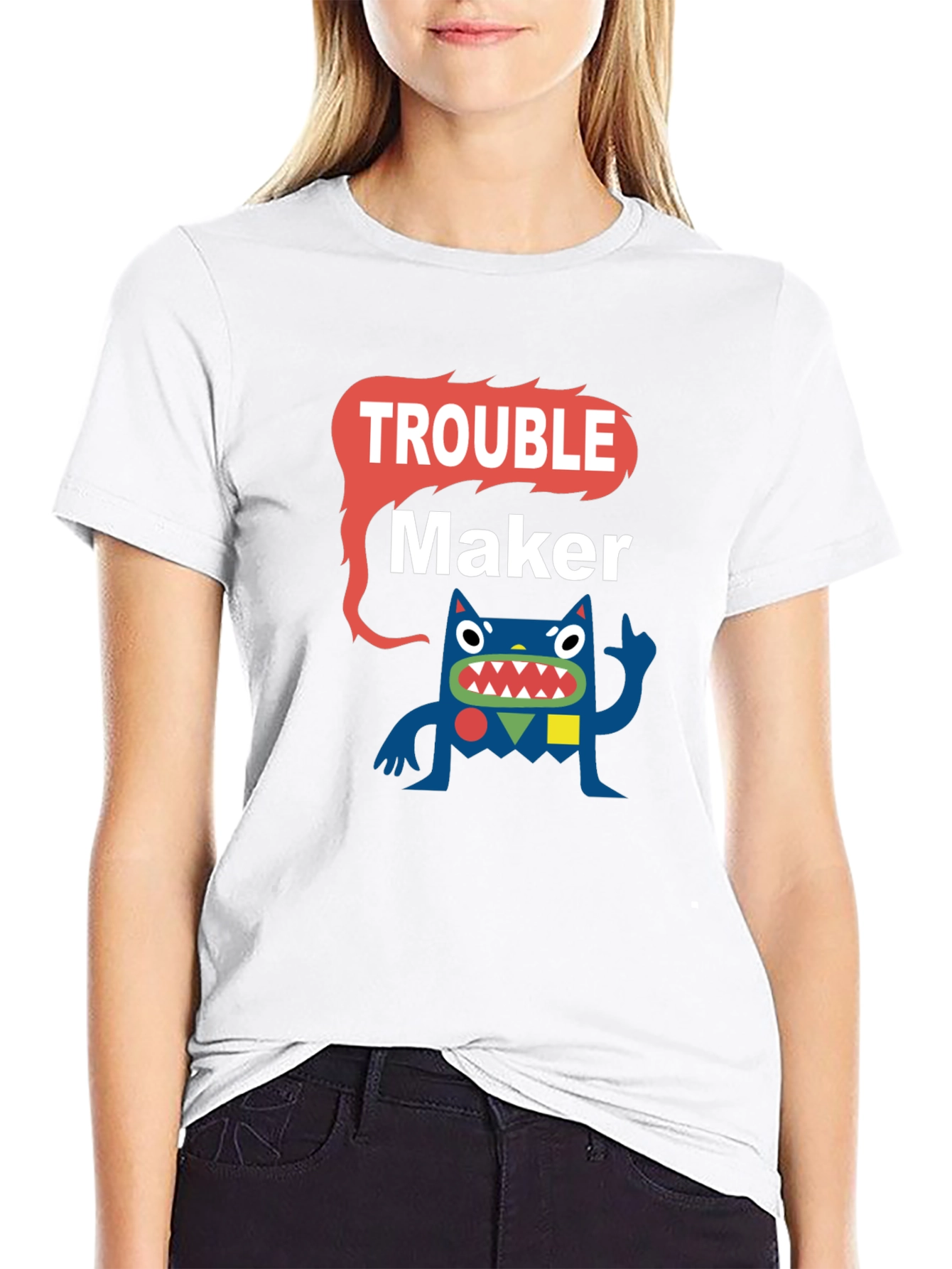 Trouble Maker Graphic Tee - Funny Cartoon Monster T-Shirt