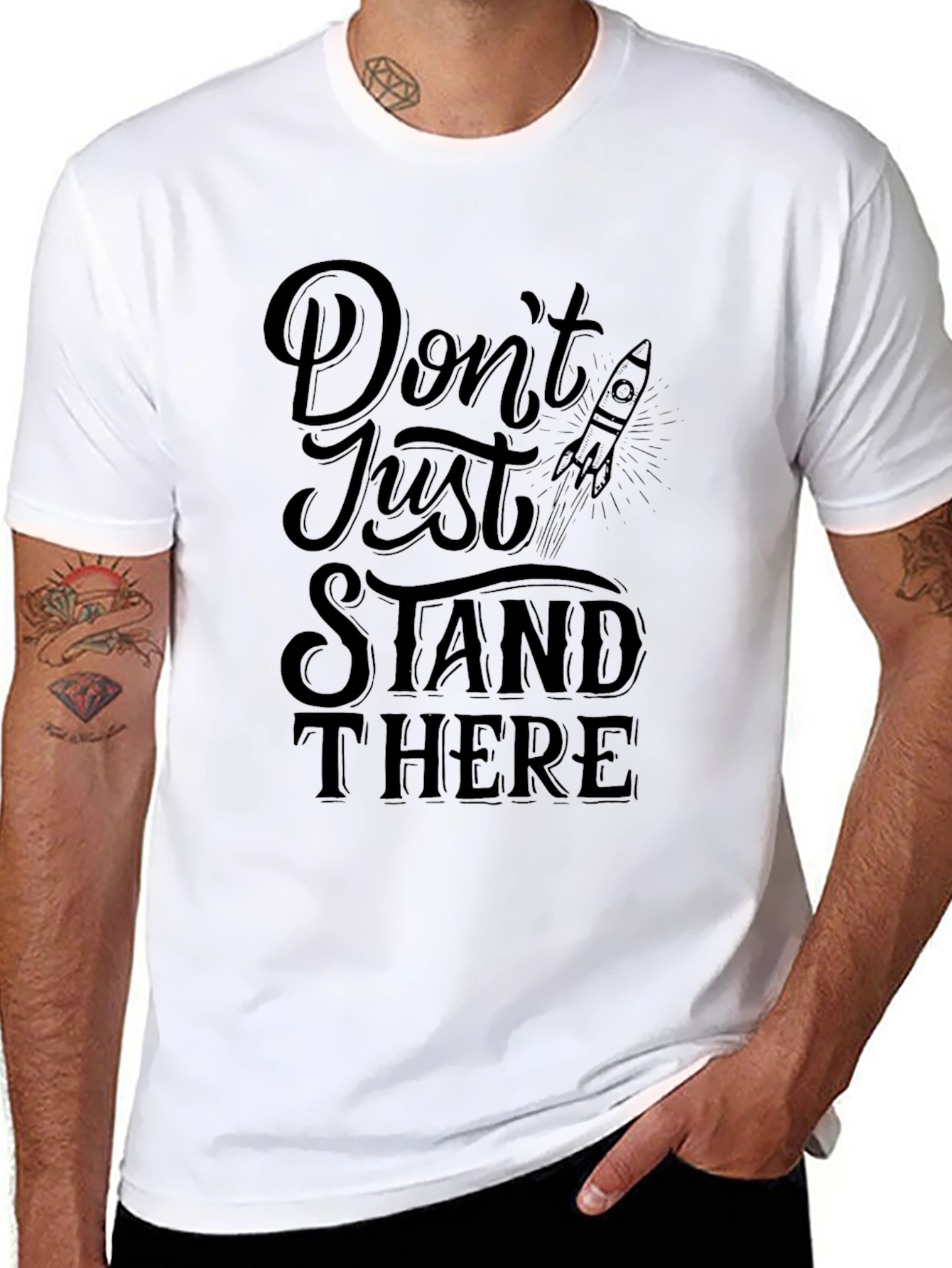 Dont Just Stand There Black Graphic T-Shirt
