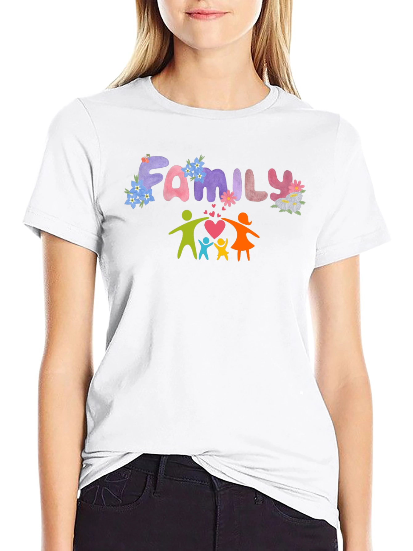 Family Love T-Shirt - Black Graphic Tee