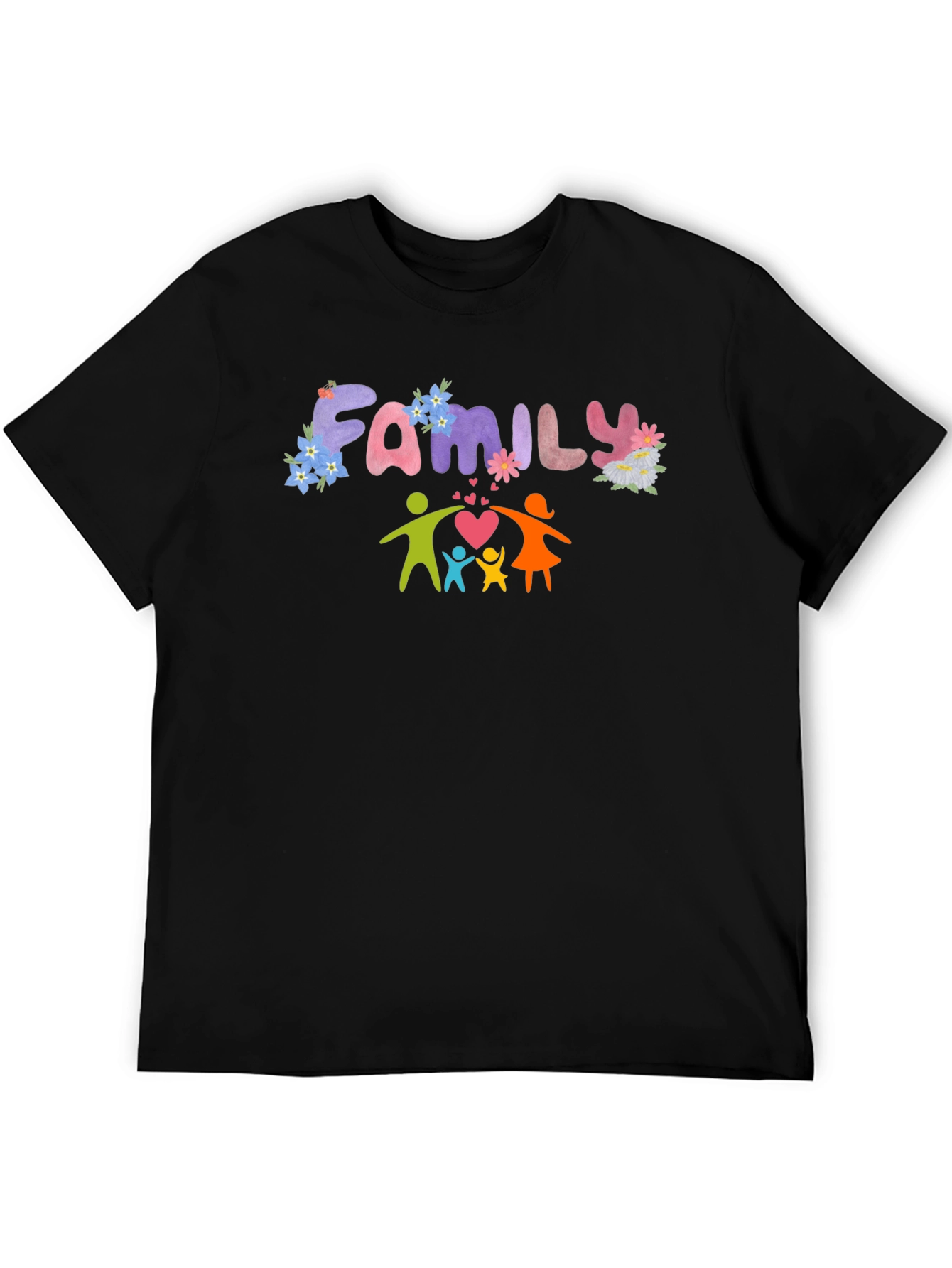 Family Love T-Shirt - Black Graphic Tee