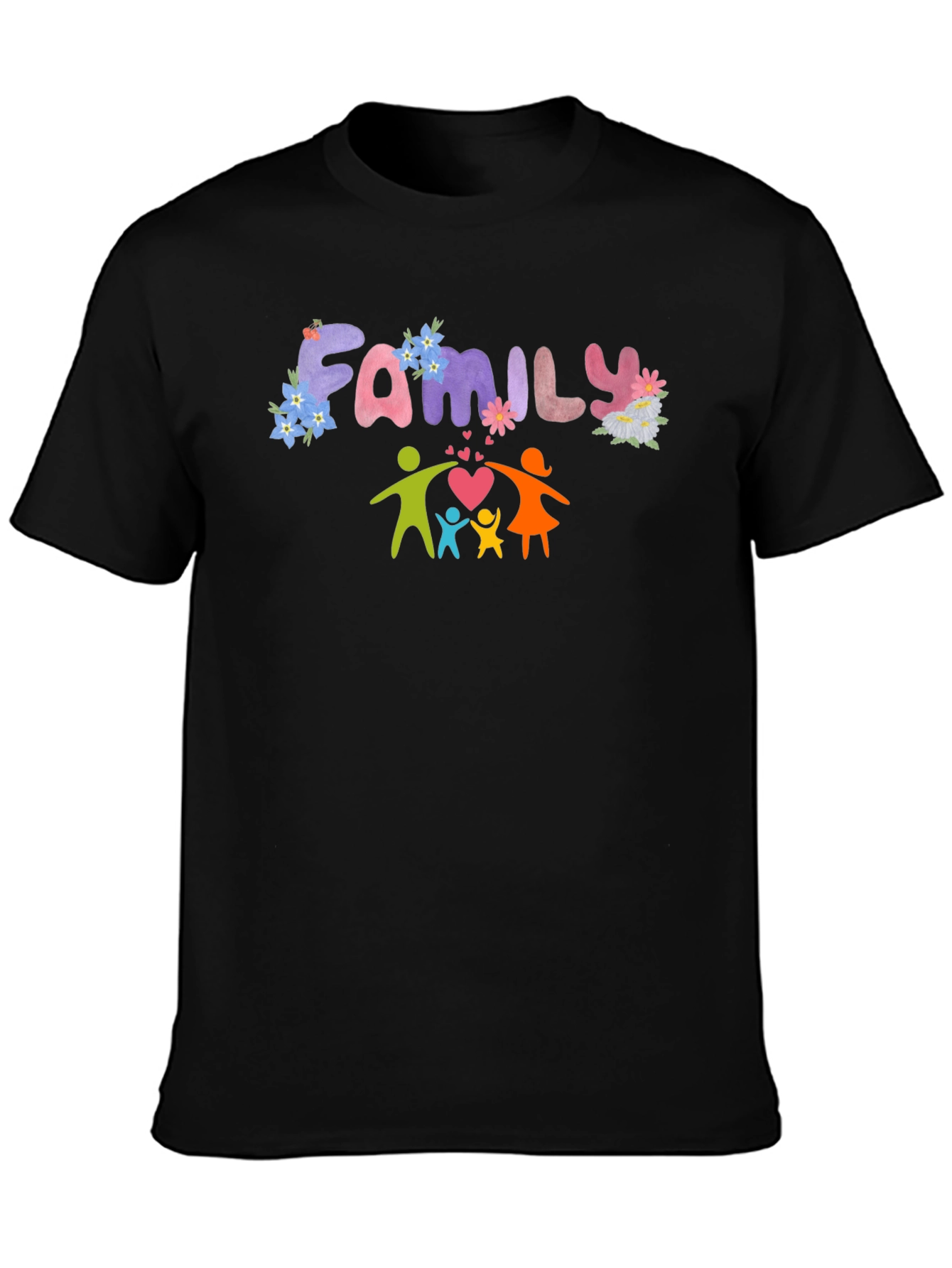 Family Love T-Shirt - Black Graphic Tee