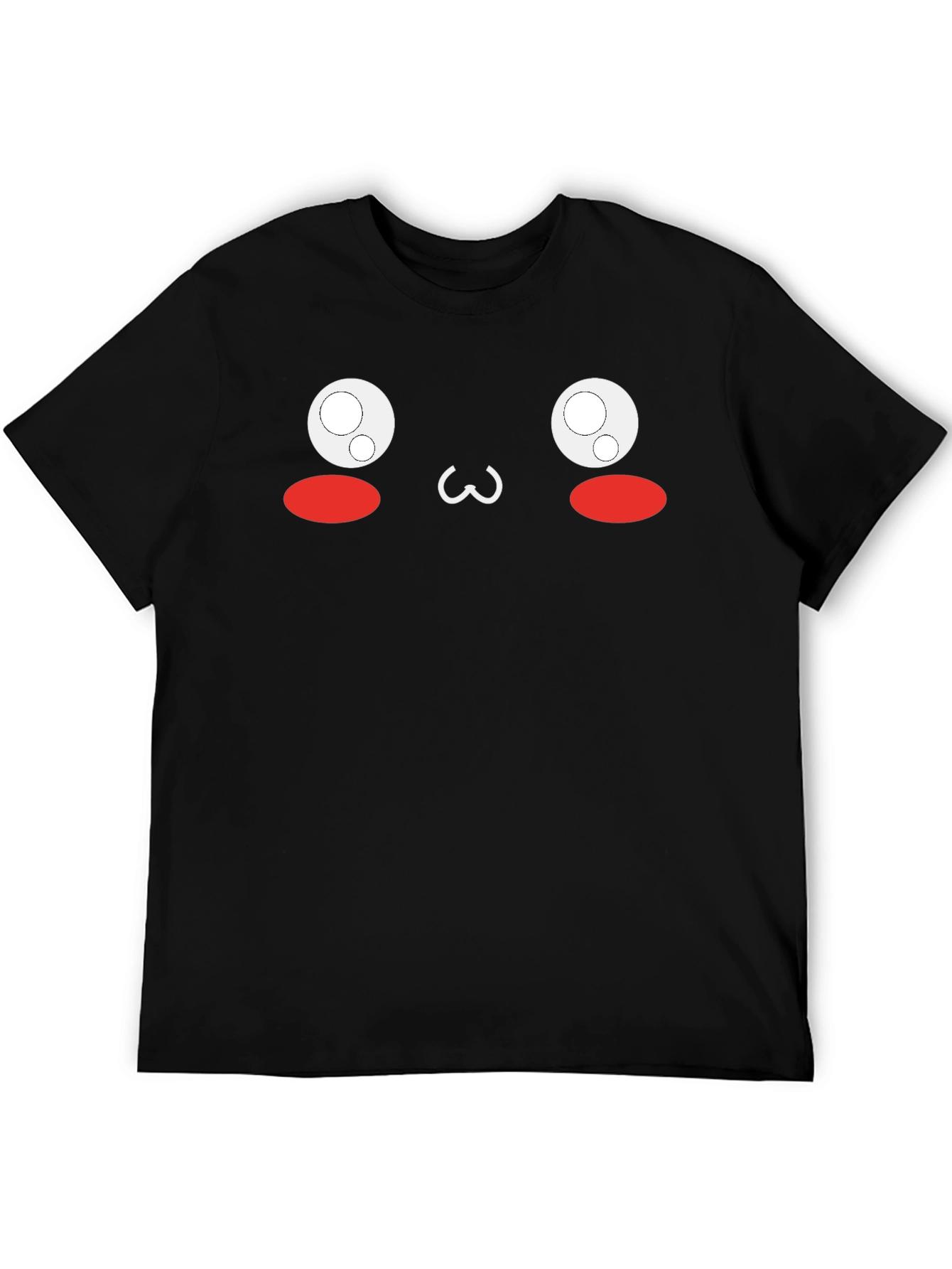 Kawaii Face Black T-Shirt - Express Your Cute Side!