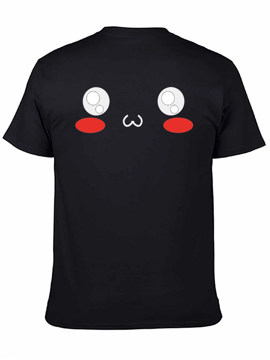 Kawaii Face Black T-Shirt - Express Your Cute Side!