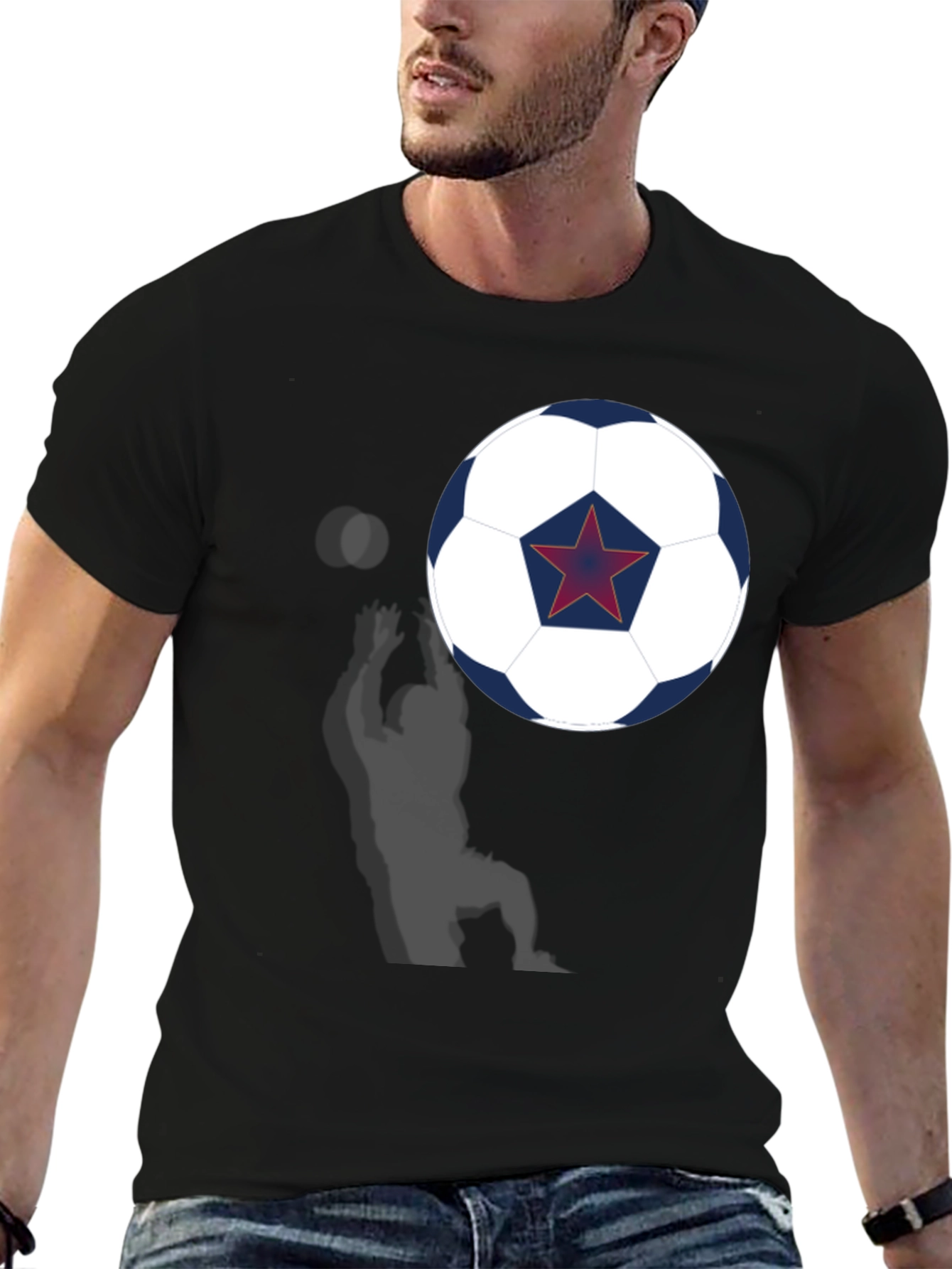 Soccer Star Graphic T-Shirt - Black
