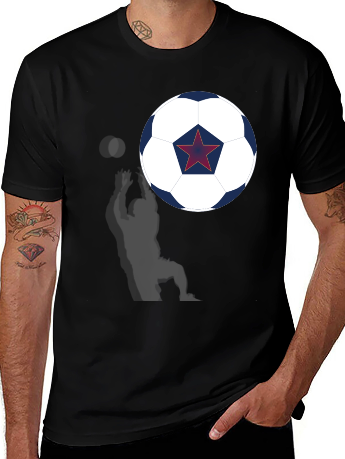 Soccer Star Graphic T-Shirt - Black