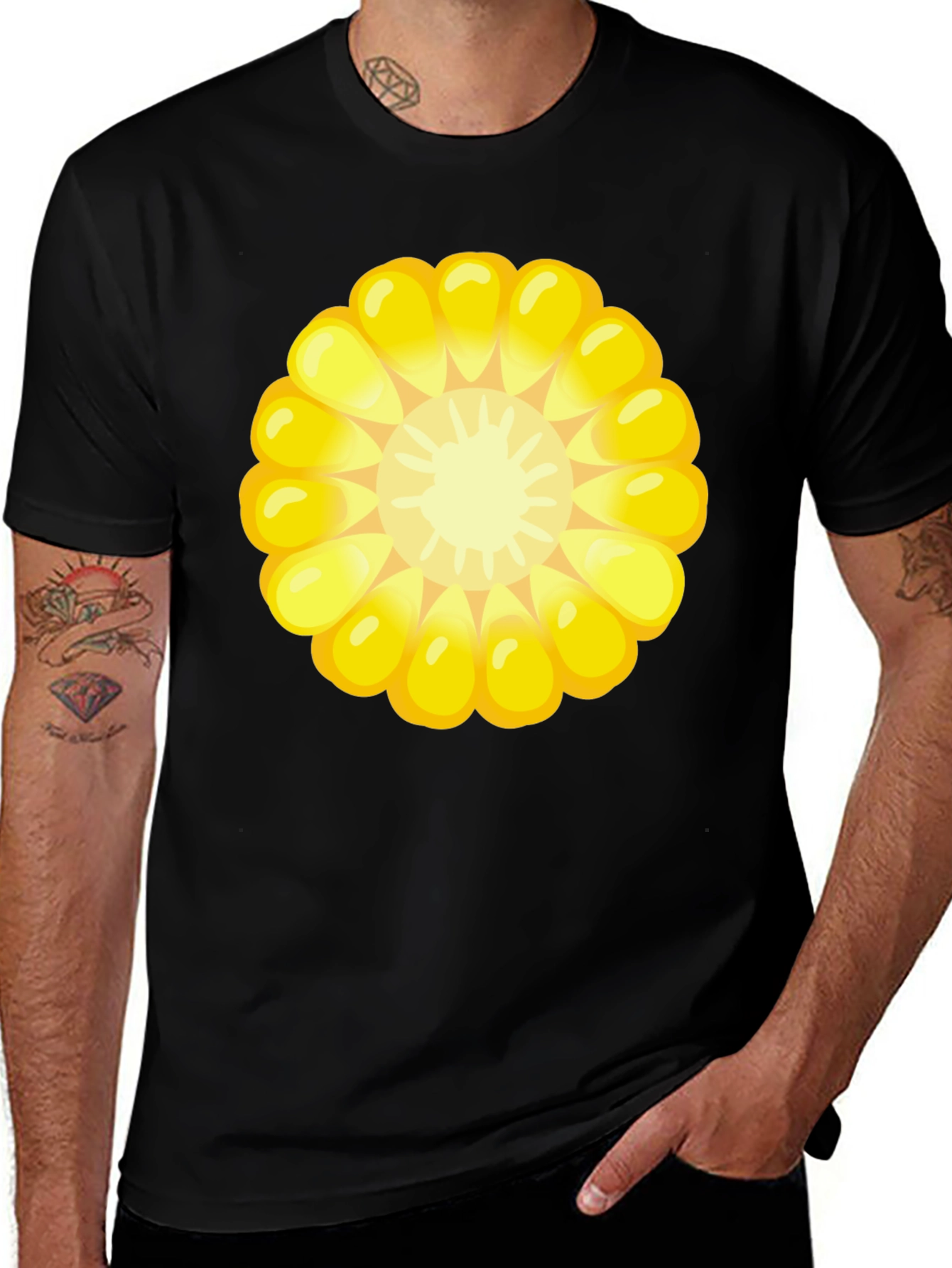 Corn Cob Graphic Tee - Black
