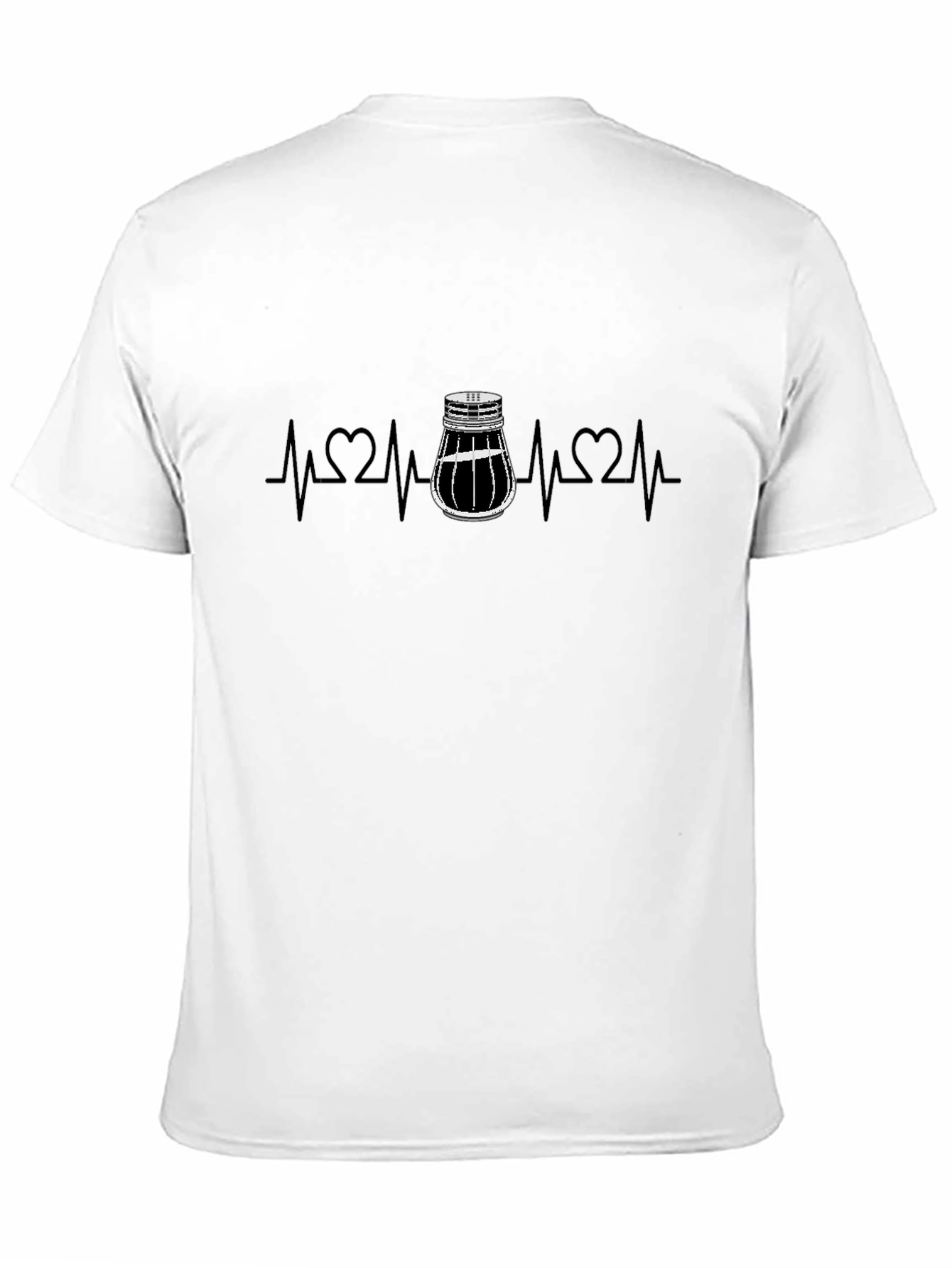 Salt Shaker Heartbeat Graphic Tee - Black Crew Neck