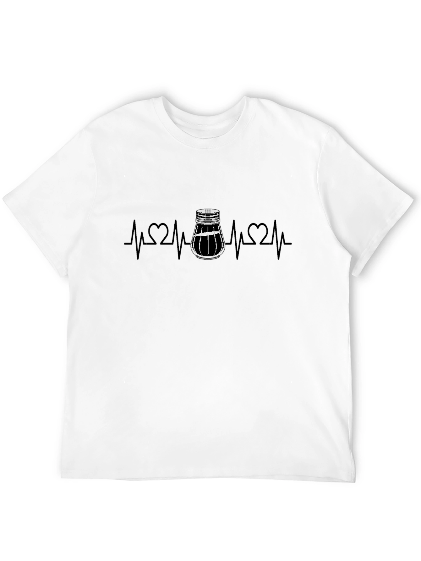 Salt Shaker Heartbeat Graphic Tee - Black Crew Neck