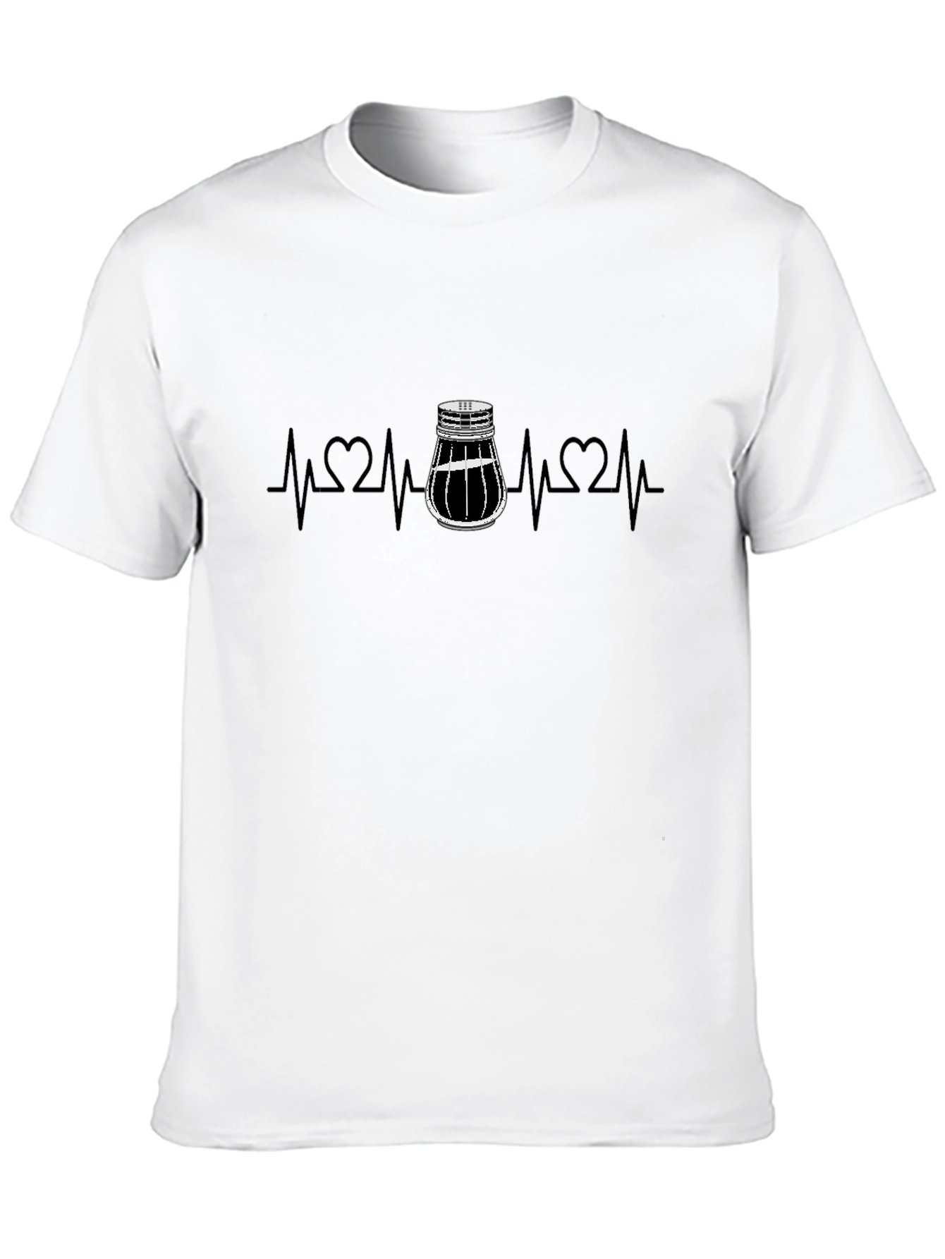 Salt Shaker Heartbeat Graphic Tee - Black Crew Neck