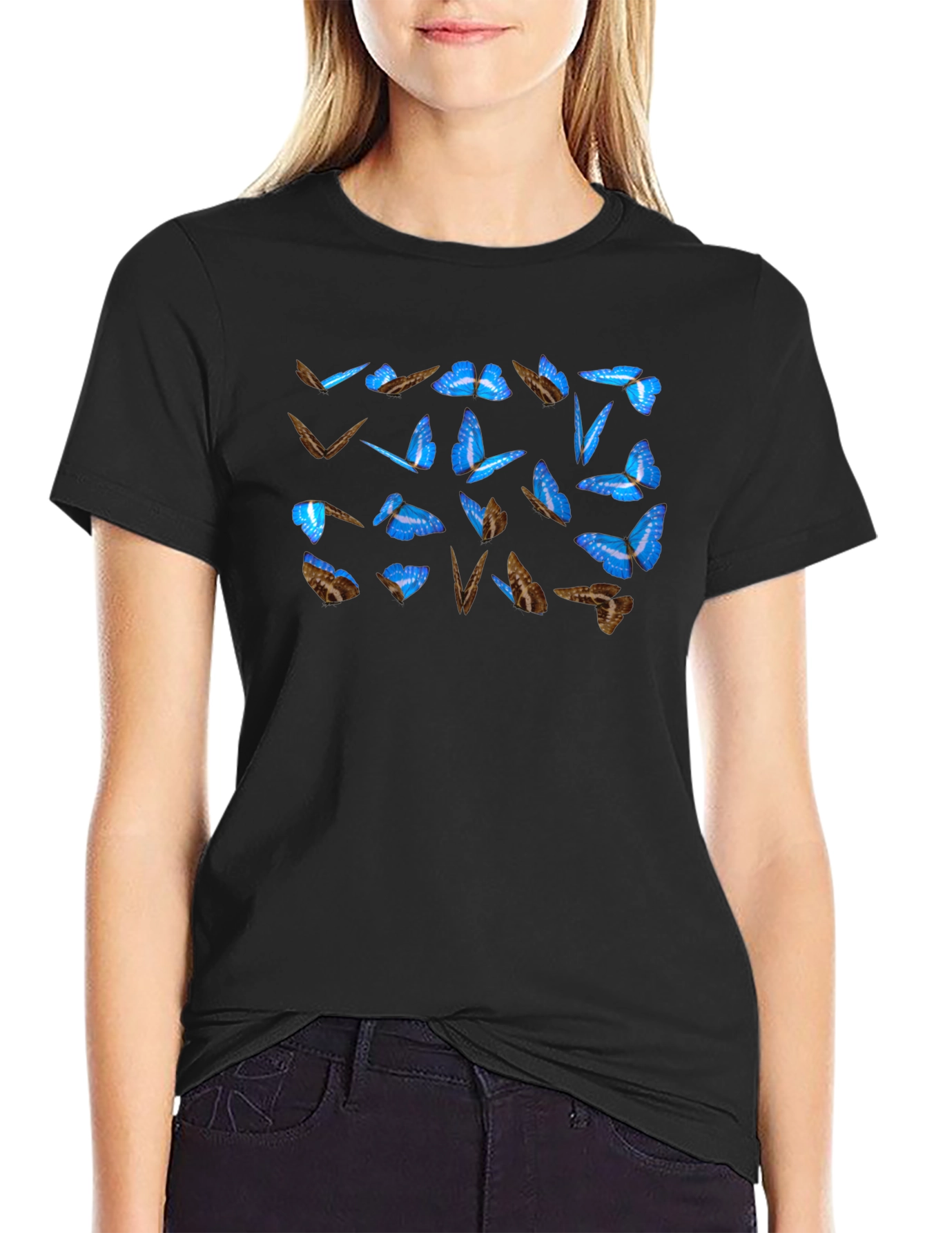 Butterfly Graphic Tee - Mens Black T-Shirt