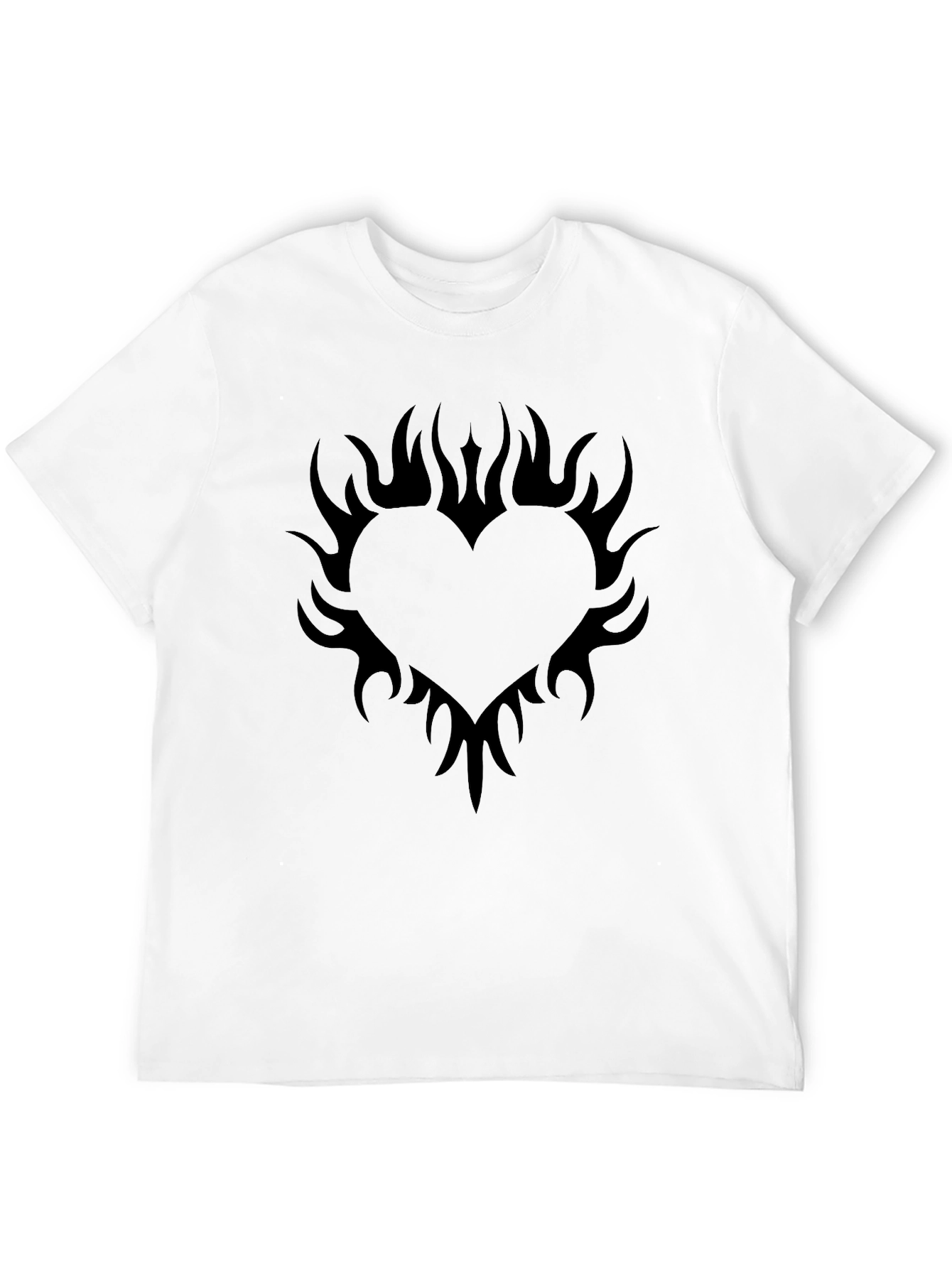 Flaming Heart Graphic Tee - Black