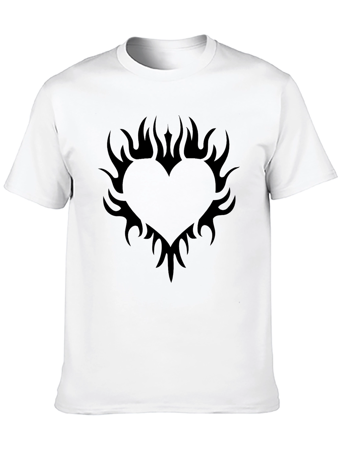 Flaming Heart Graphic Tee - Black