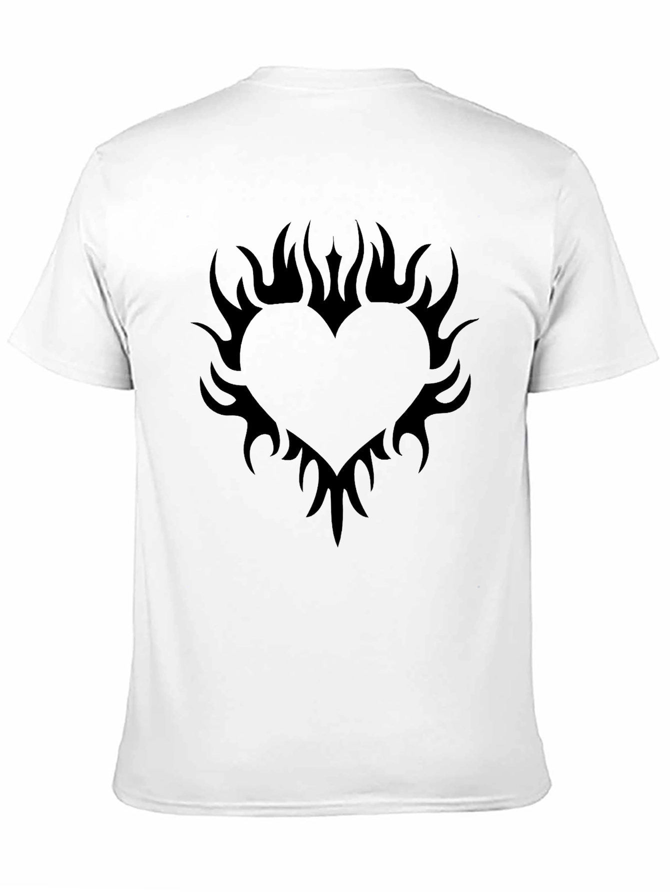 Flaming Heart Graphic Tee - Black