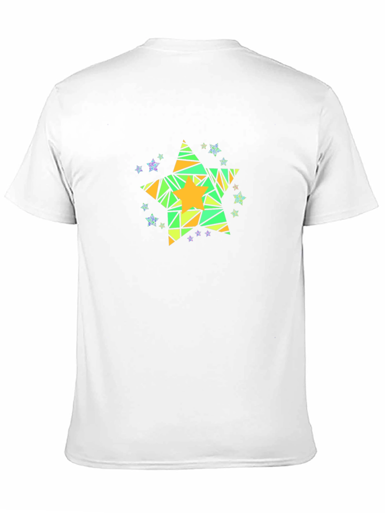 Geometric Star Graphic Tee - Mens Black Cotton T-Shirt
