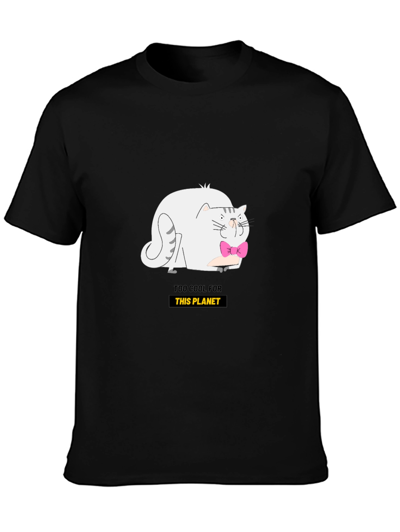 Cool Cat Graphic Tee - Black