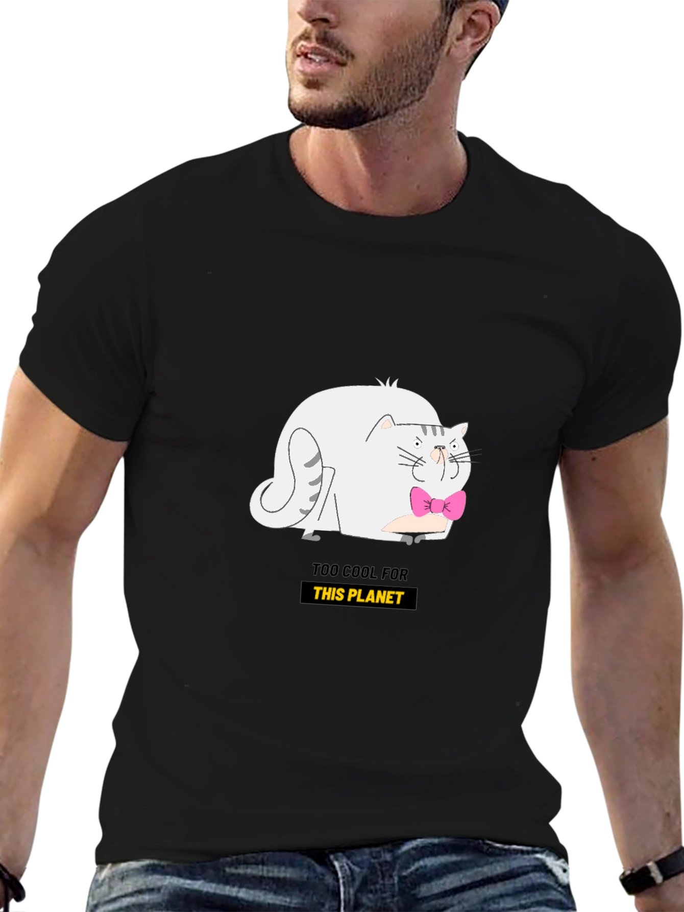 Cool Cat Graphic Tee - Black