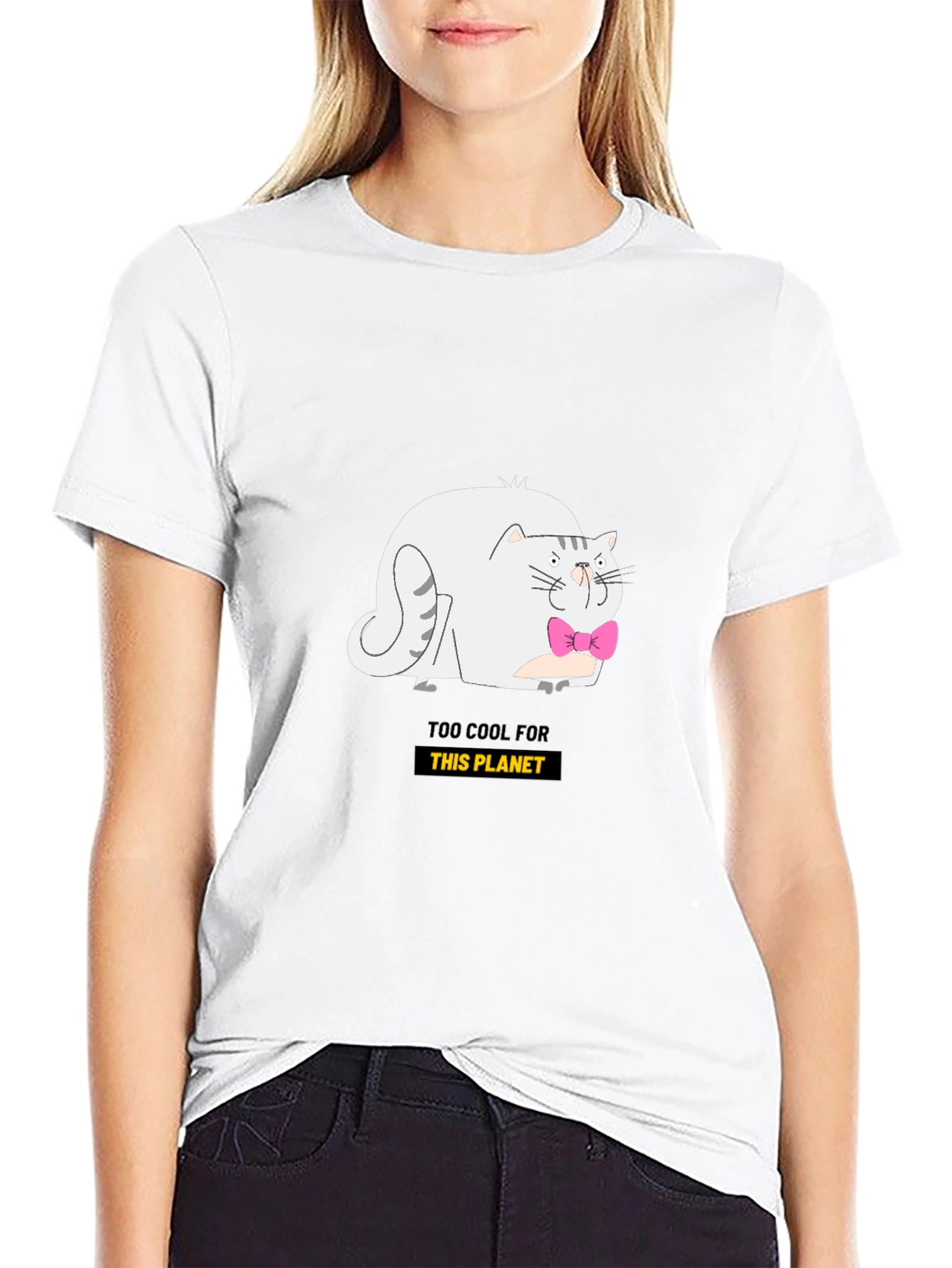 Cool Cat Graphic Tee - Black