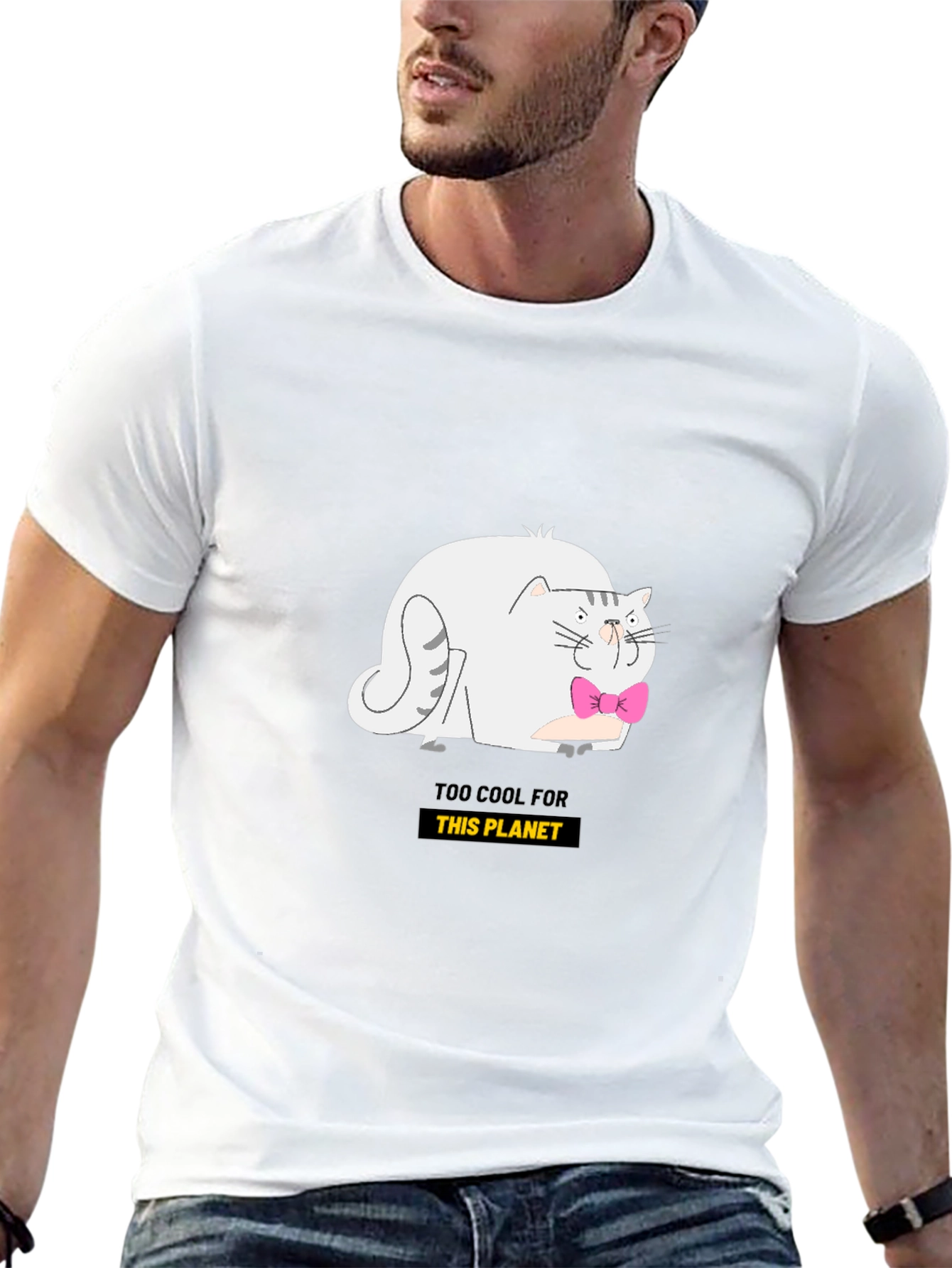 Cool Cat Graphic Tee - Black