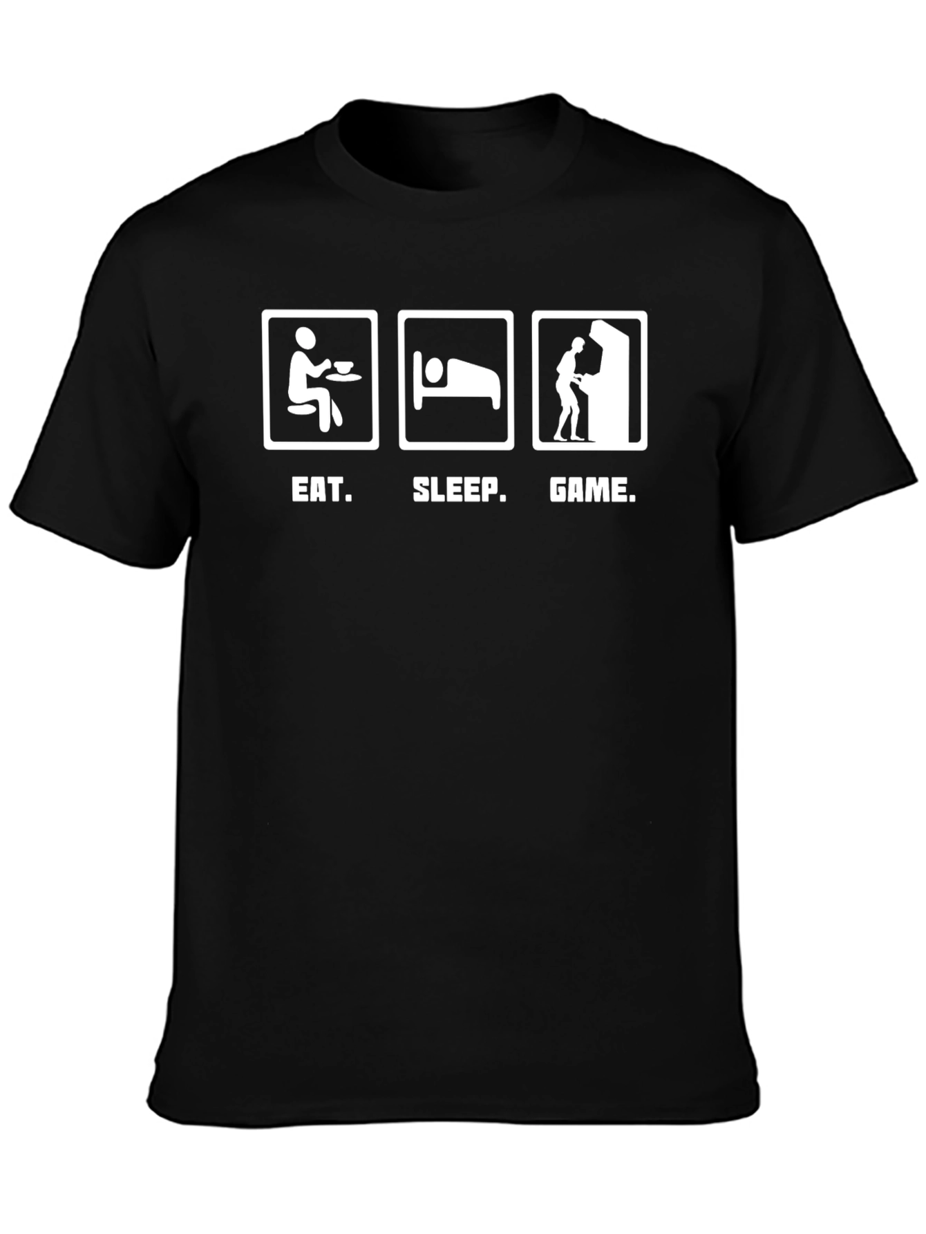 Eat Sleep Game Black T-Shirt - Gamer Life