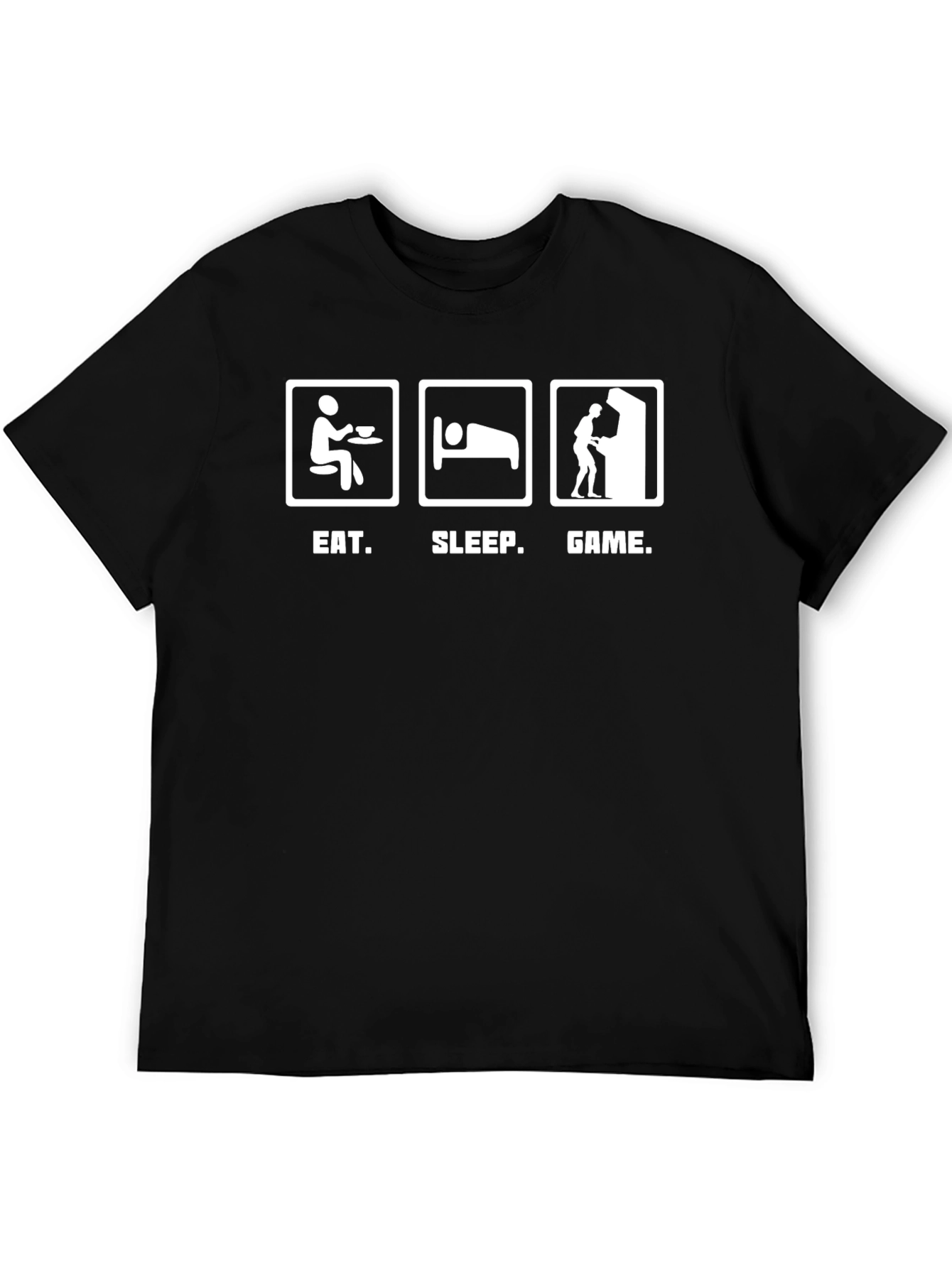 Eat Sleep Game Black T-Shirt - Gamer Life
