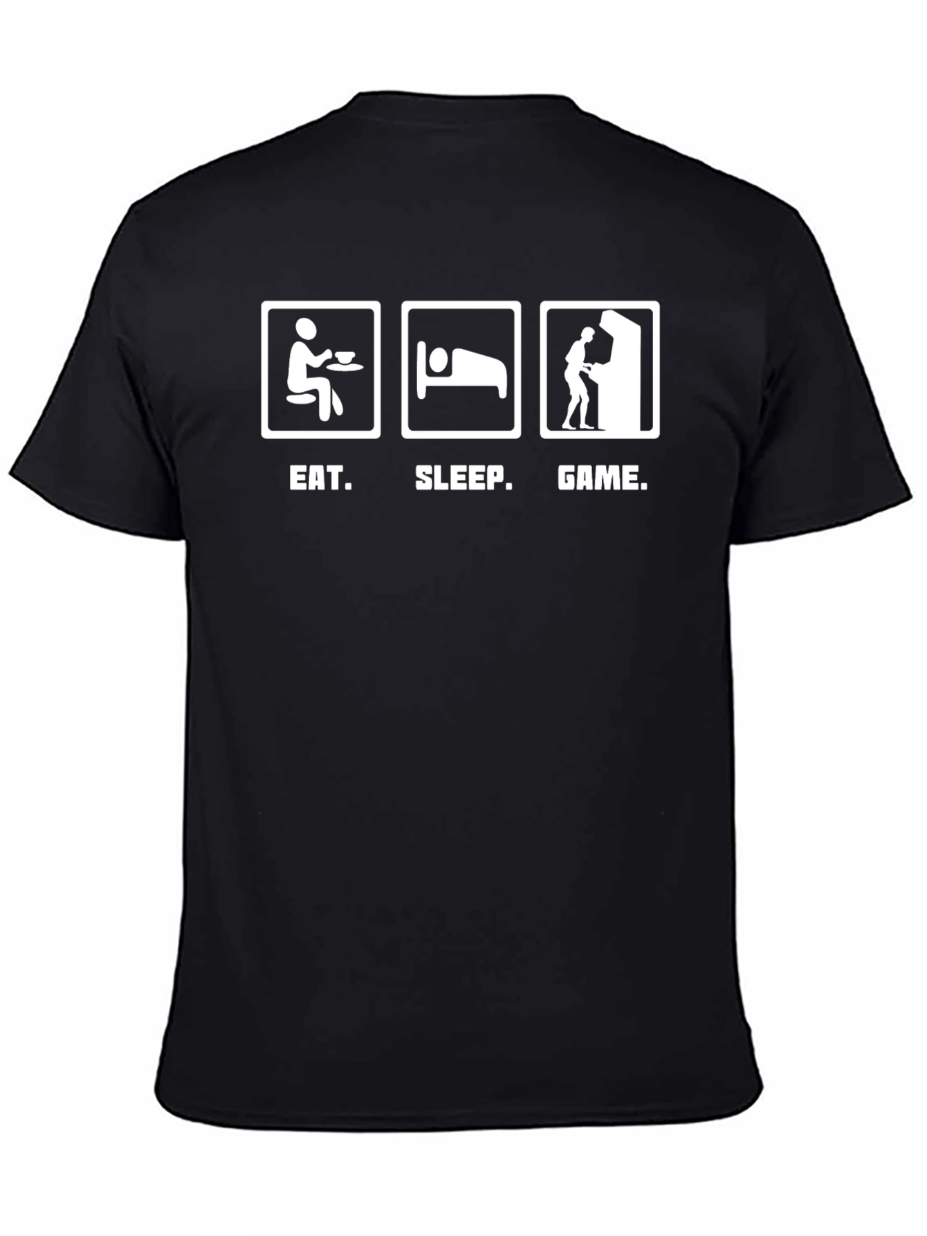 Eat Sleep Game Black T-Shirt - Gamer Life