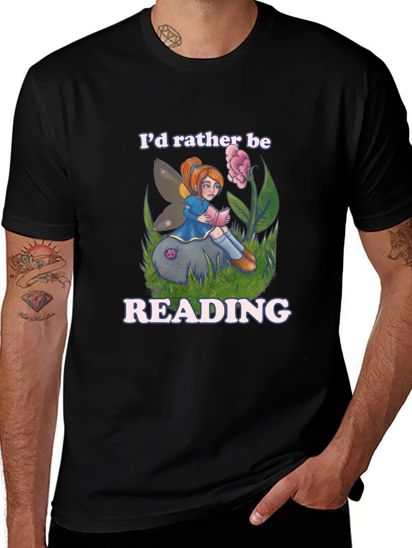 Reading Fairy Graphic T-Shirt