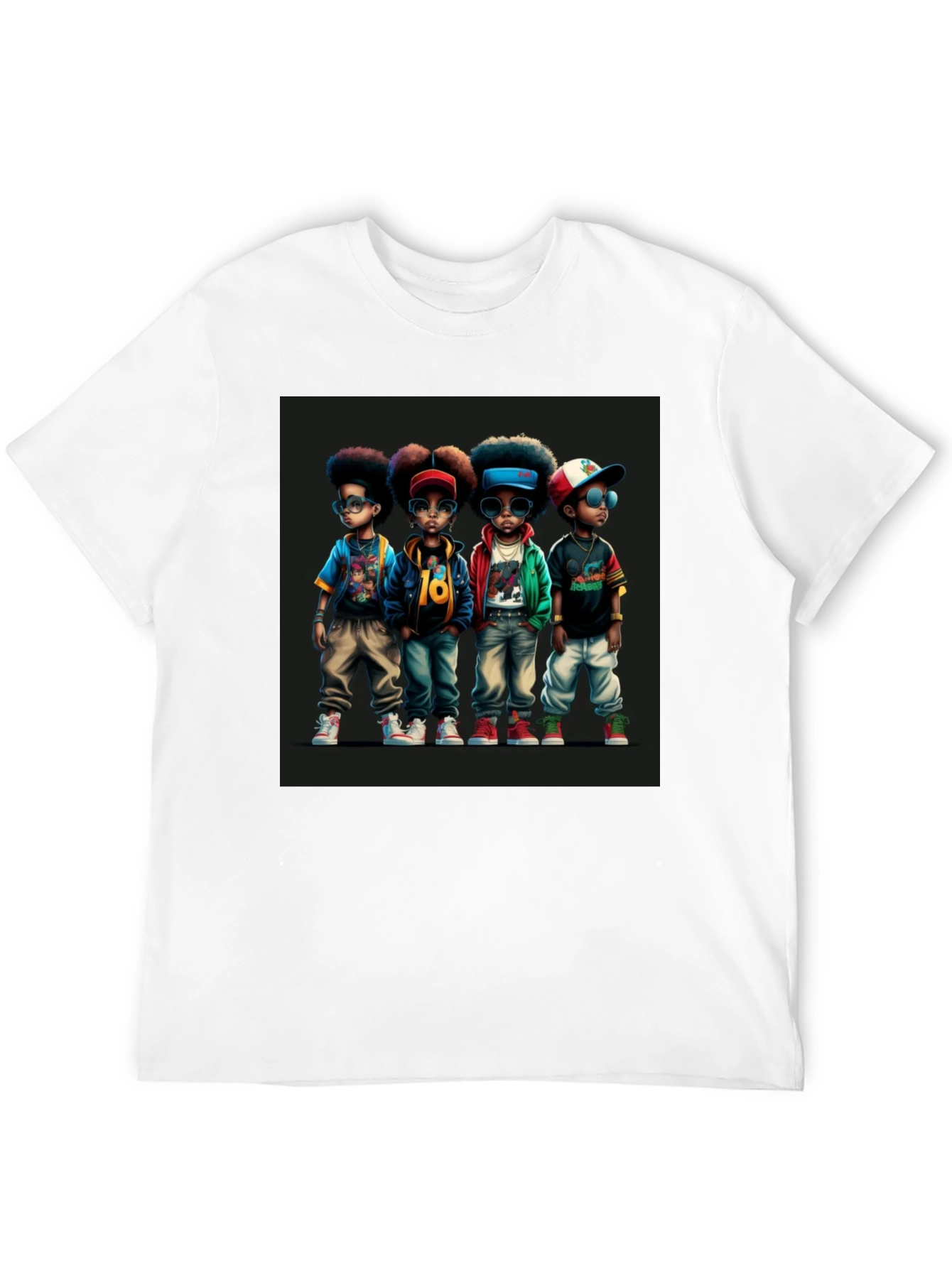 Stylish Black T-Shirt with Cool Kids Graphic