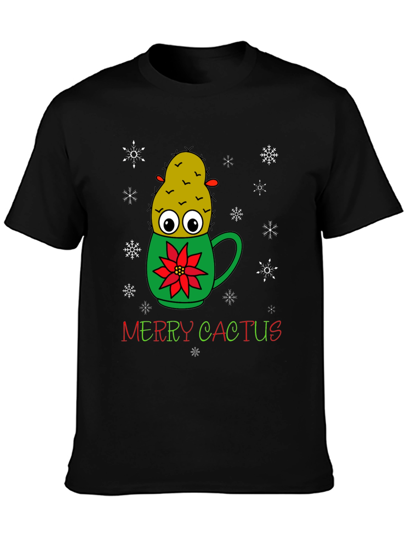 Merry Cactus Christmas T-Shirt - Holiday Novelty Tee