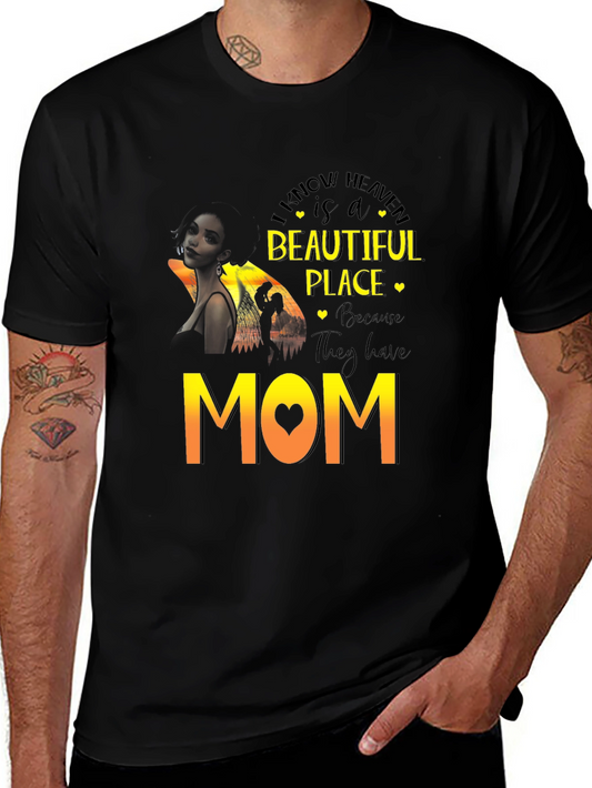 I Know Heaven Mom T-Shirt - Black