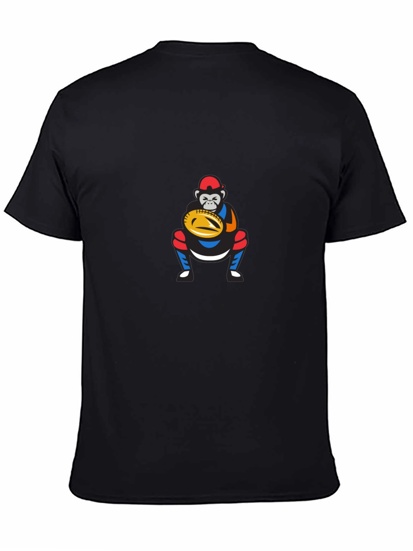 Funny Monkey Baseball Catcher Graphic T-Shirt