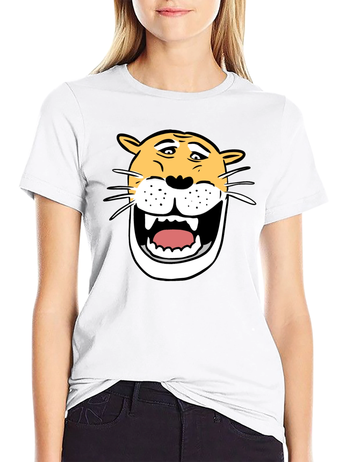 Funny Cartoon Lion Graphic T-Shirt