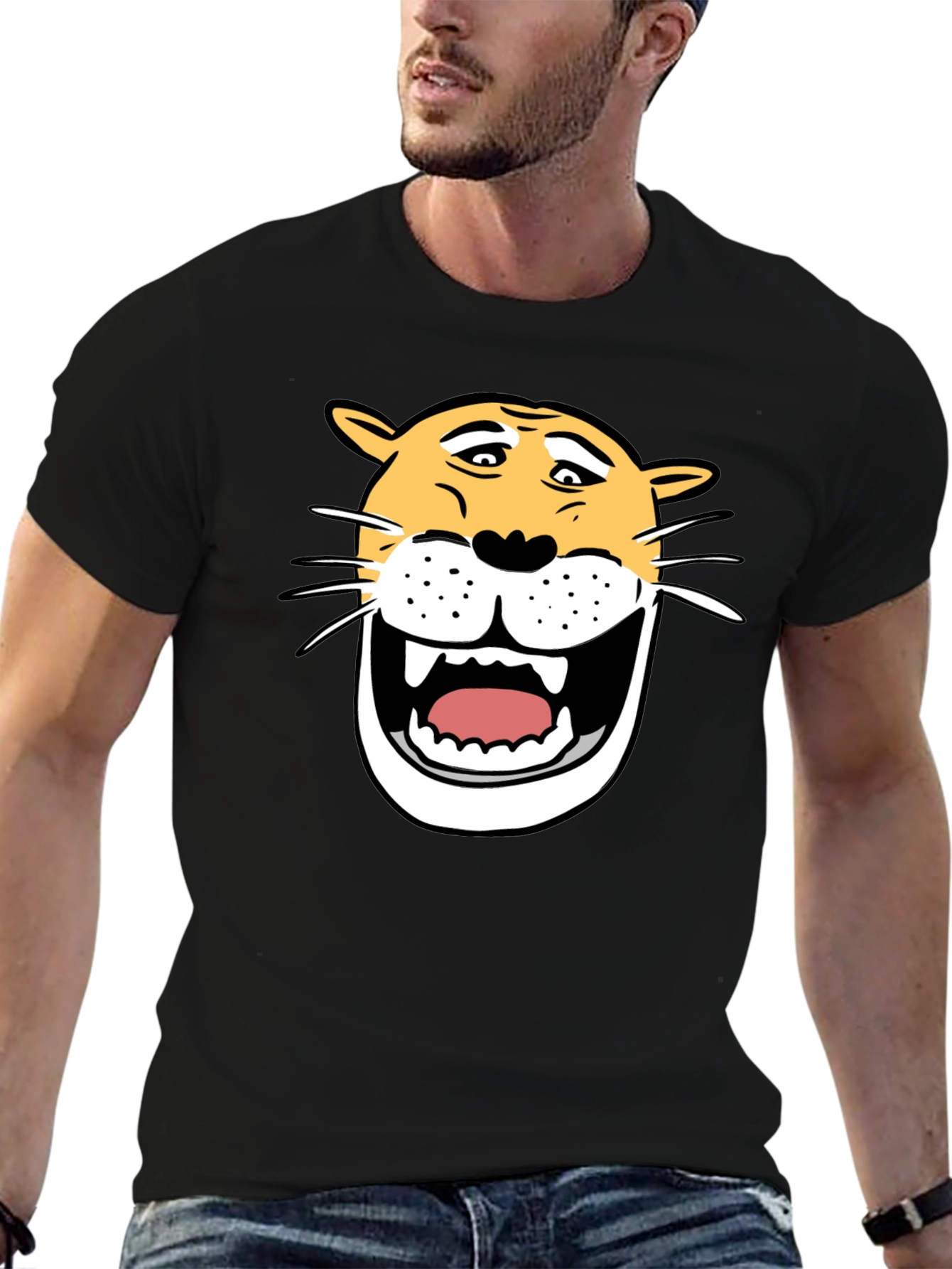 Funny Cartoon Lion Graphic T-Shirt