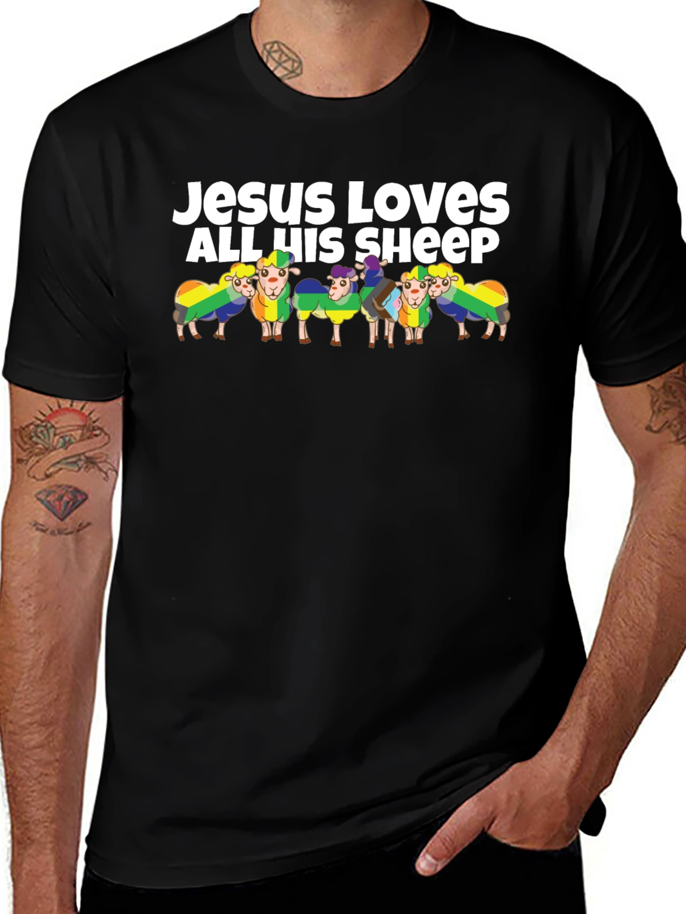 Jesus Loves All His Sheep Graphic T-Shirt