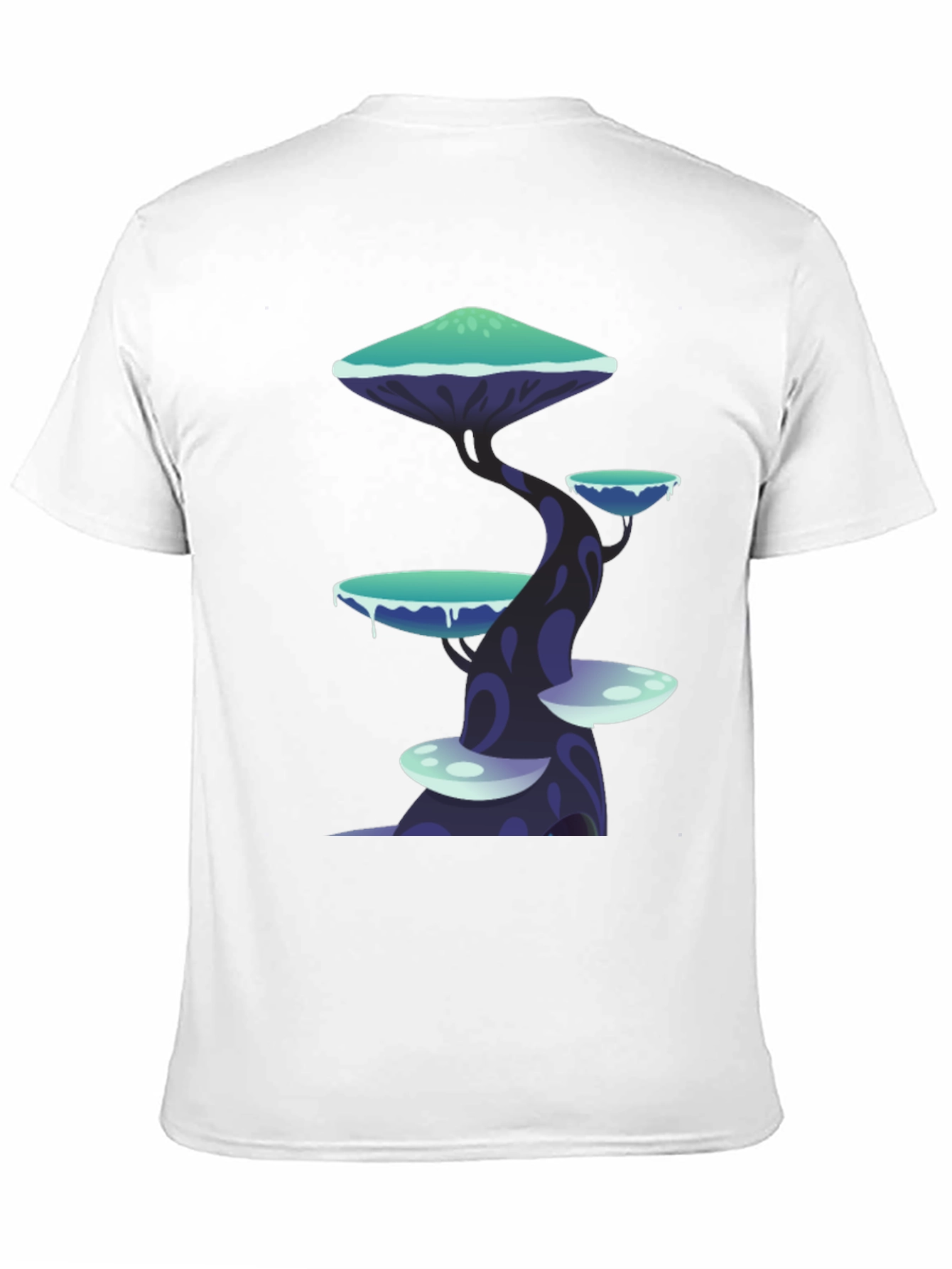 Fantasy Mushroom Tree Graphic Tee - Black