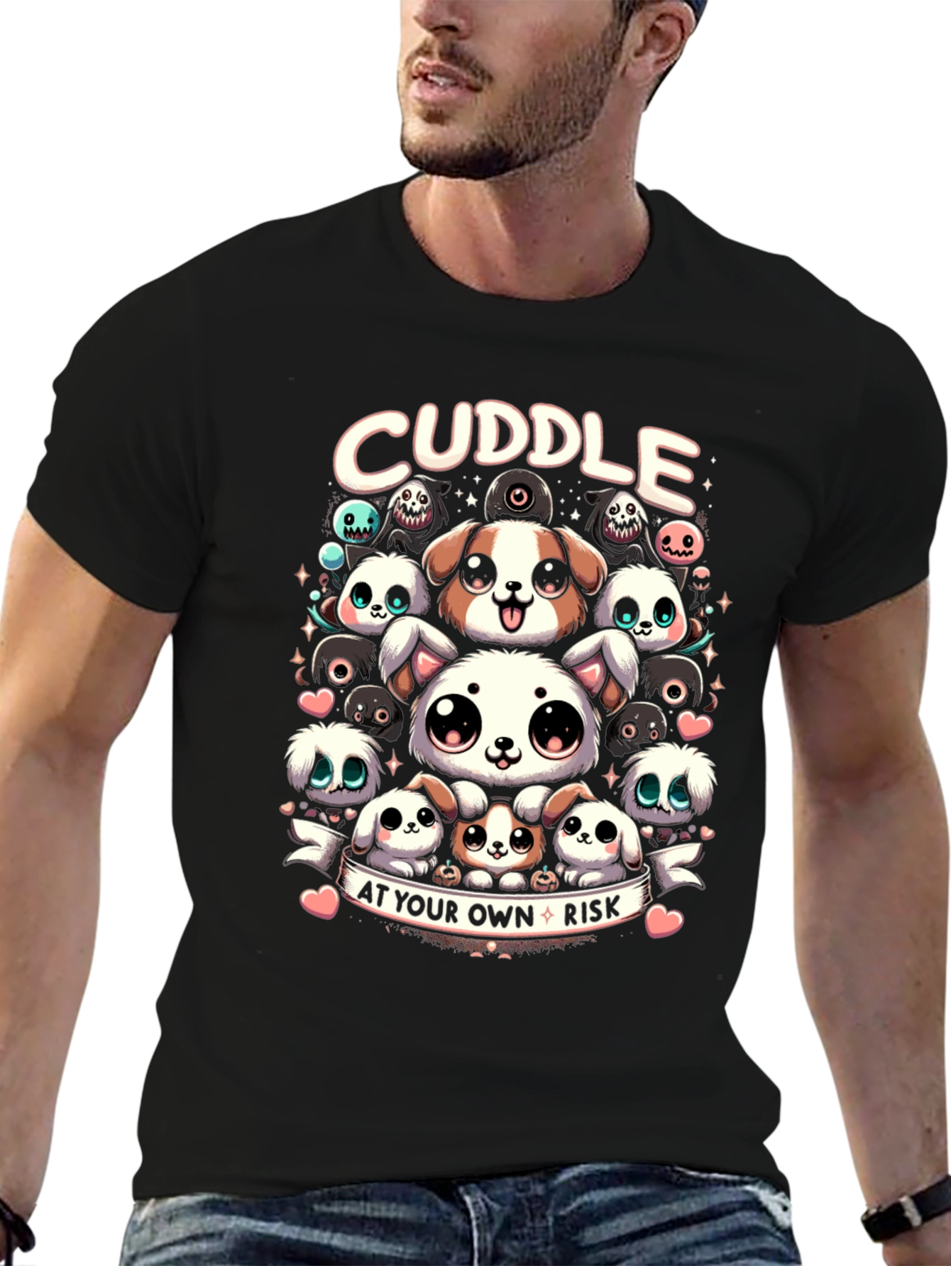 Cuddle At Your Own Risk Cute Cartoon Tee