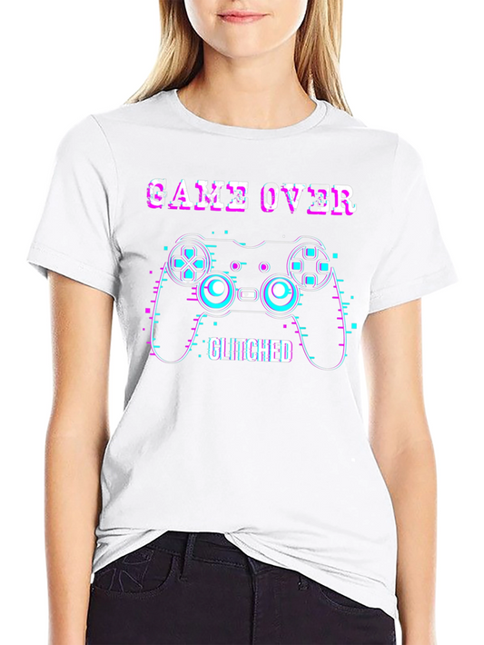 Game Over Glitched Graphic Tee - Black T-Shirt