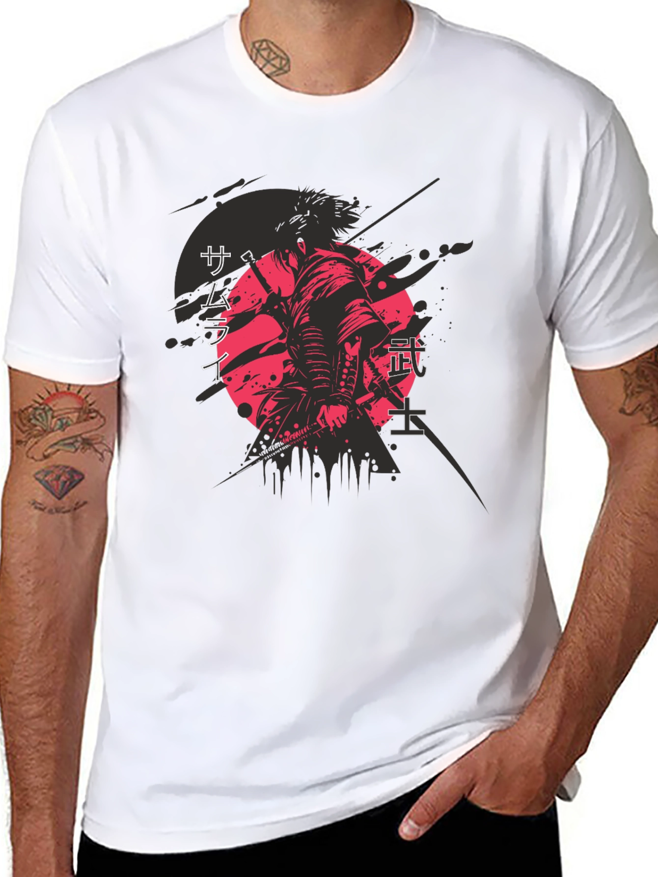 Samurai Graphic Print T-Shirt - Martial Arts Apparel
