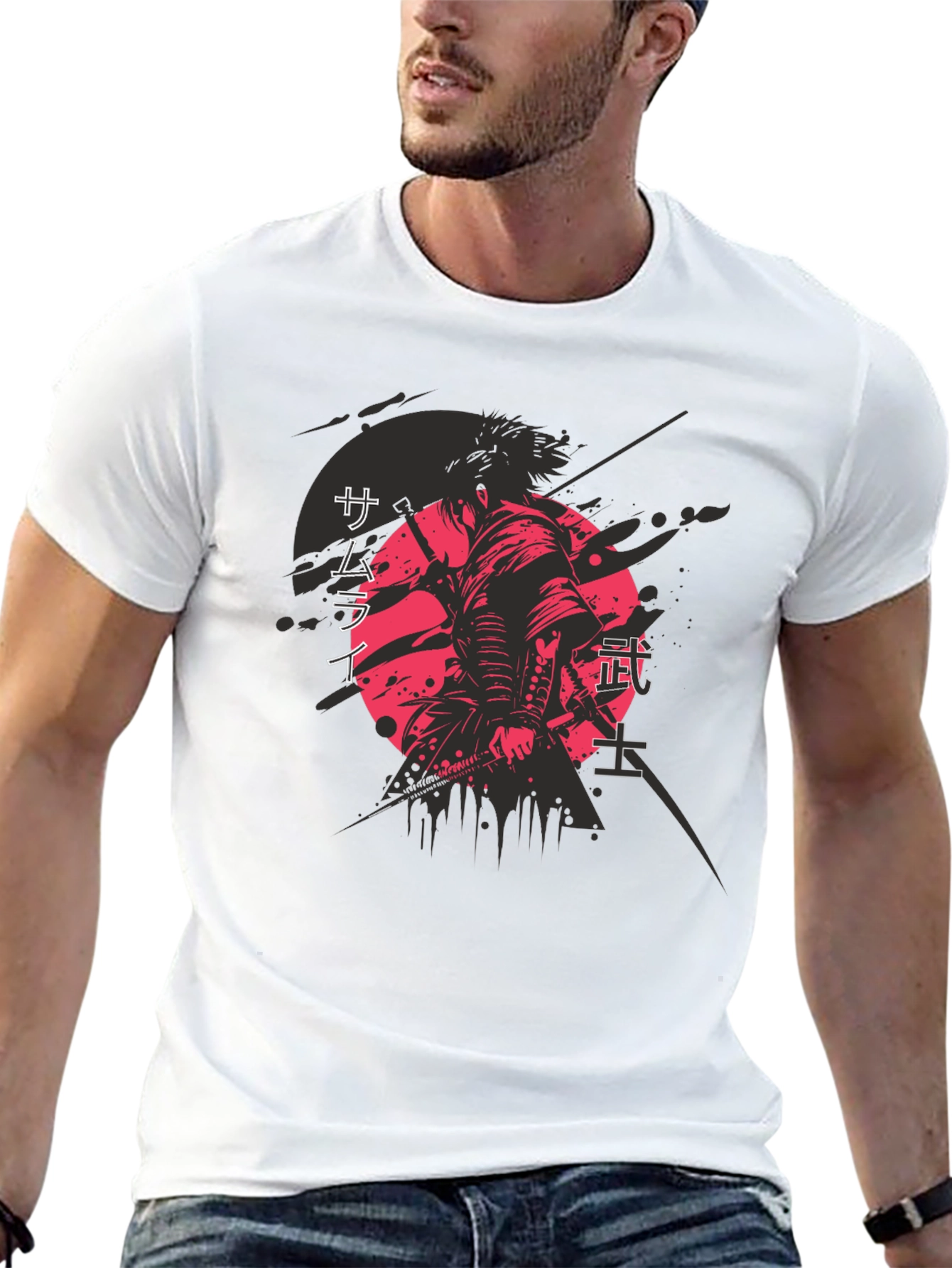Samurai Graphic Print T-Shirt - Martial Arts Apparel
