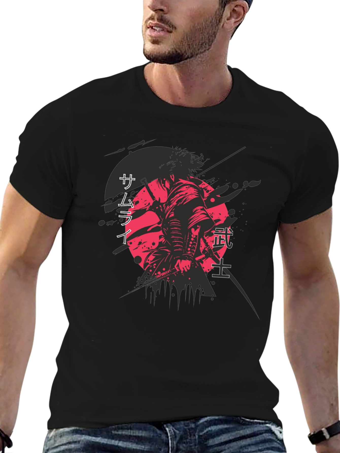 Samurai Graphic Print T-Shirt - Martial Arts Apparel